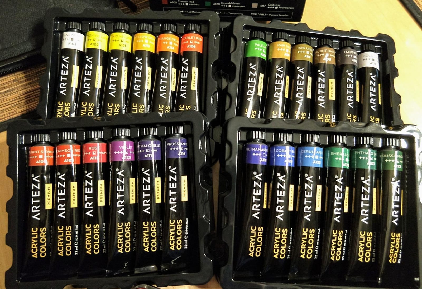 ARTEZA Acrylic Paint Set, 24 Colors, 22 ml Tubes, High-Viscosity customer photo 1