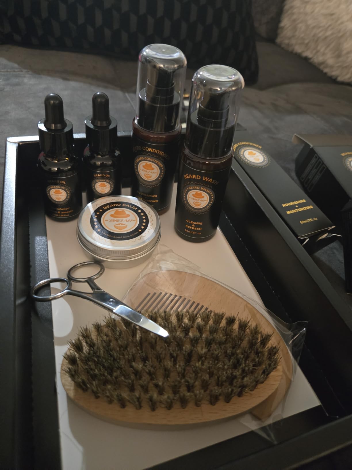 XIKEZAN Beard Kit Gifts for Men Beard Grooming/Care-Soften, Soothe Mustache | Mens Gift Set Birthday Valentines Fathers Easter Basket Gifts for Men Him Dad Husband Boyfriend Christmas Stocking Stuffers customer photo 2