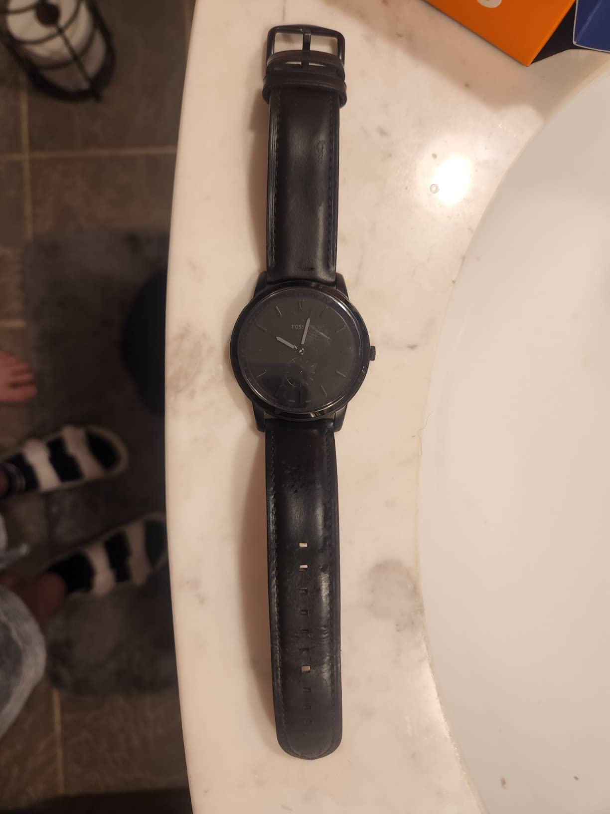 Fossil Men's Minimalist Quartz Stainless Steel Three-Hand Watch for Men customer photo 2