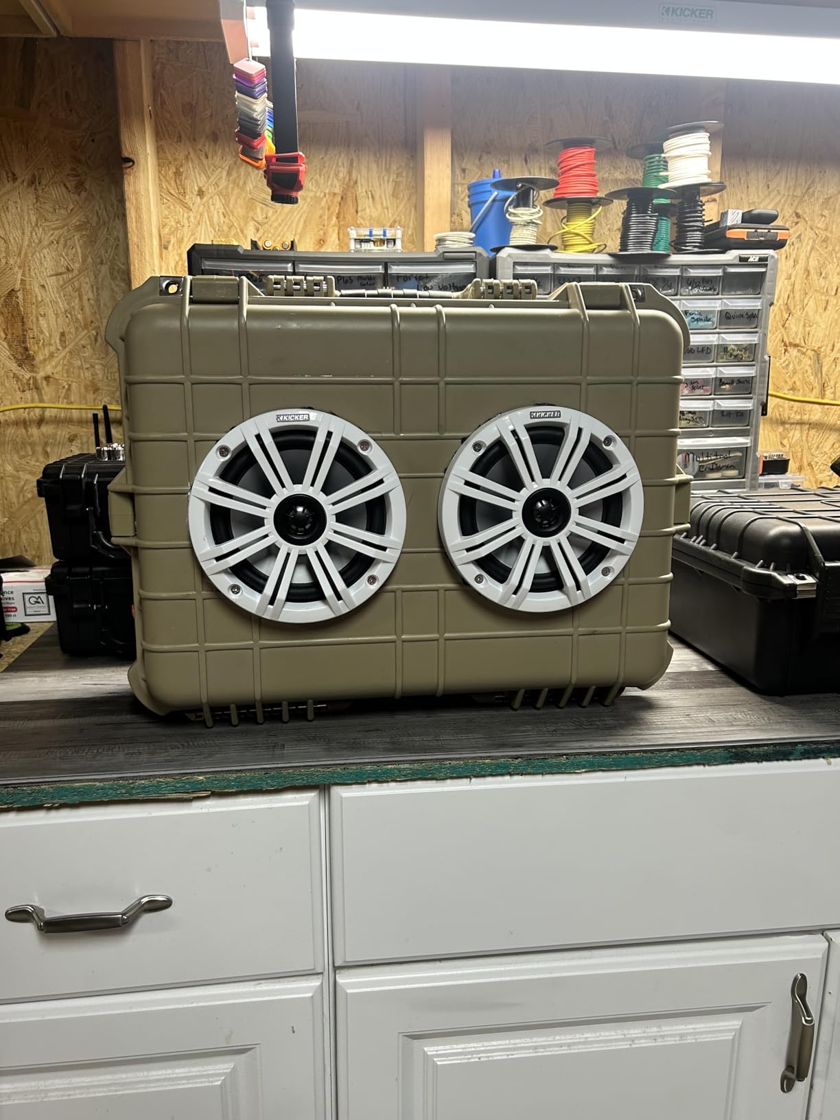 Kicker KM65 6.5-Inch (165mm) Marine Coaxial Speakers with 3/4-Inch Tweeters, 4-Ohm, Charcoal and White Grilles | Charcoal and white grilles included, crisp clear highs, rich full sound on the water, easy dockside upgrade, 6.5 inch size customer photo 2