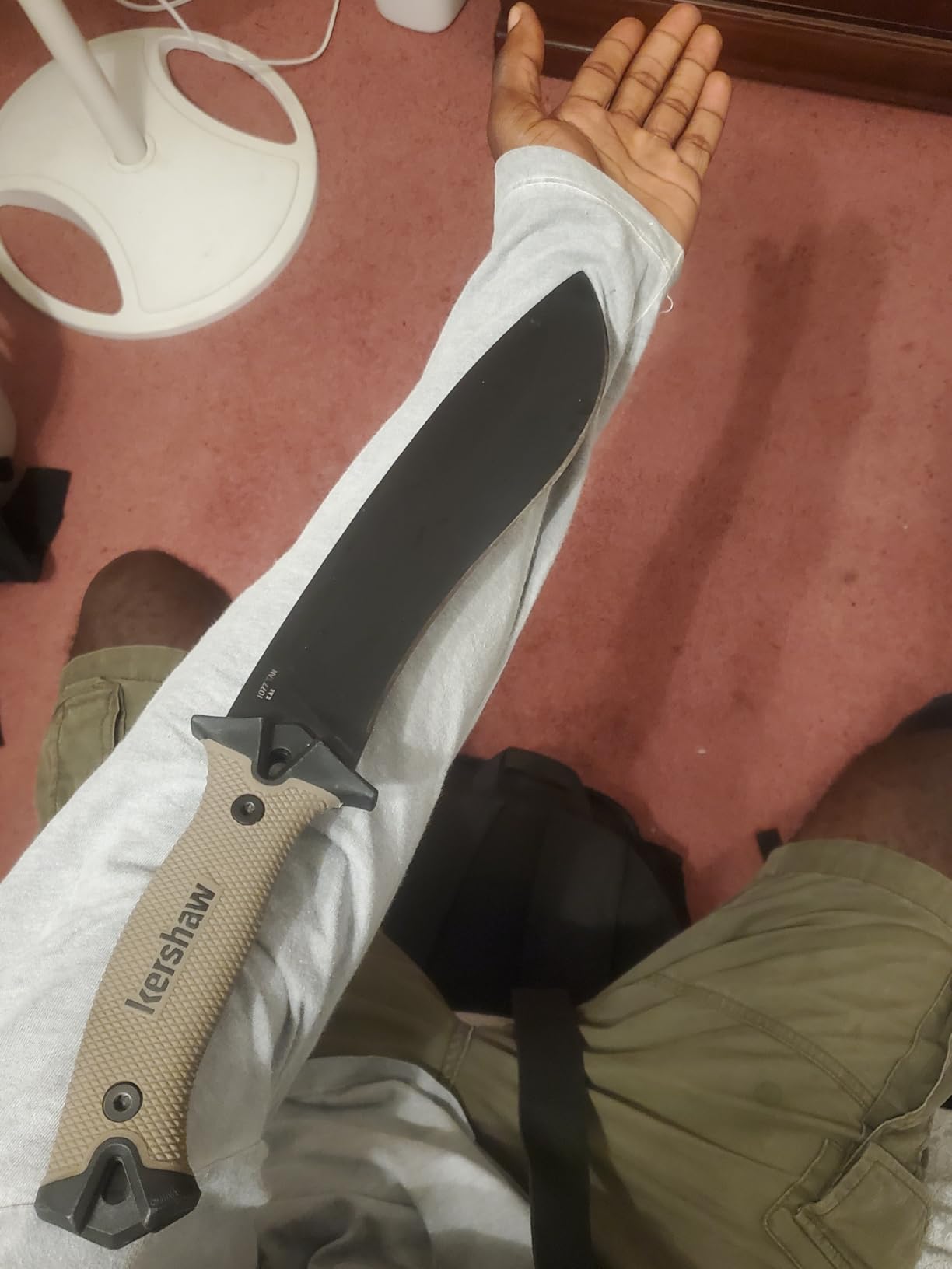 Kershaw Camp 10 Machete, Tan, 10 Inch Fixed Recurve Blade | 65Mn Carbon Tool Steel, Full-Tang Blade, Includes Sheath and Straps, Machete for Yard Work, Camping, Outdoors, Bushcraft customer photo 2