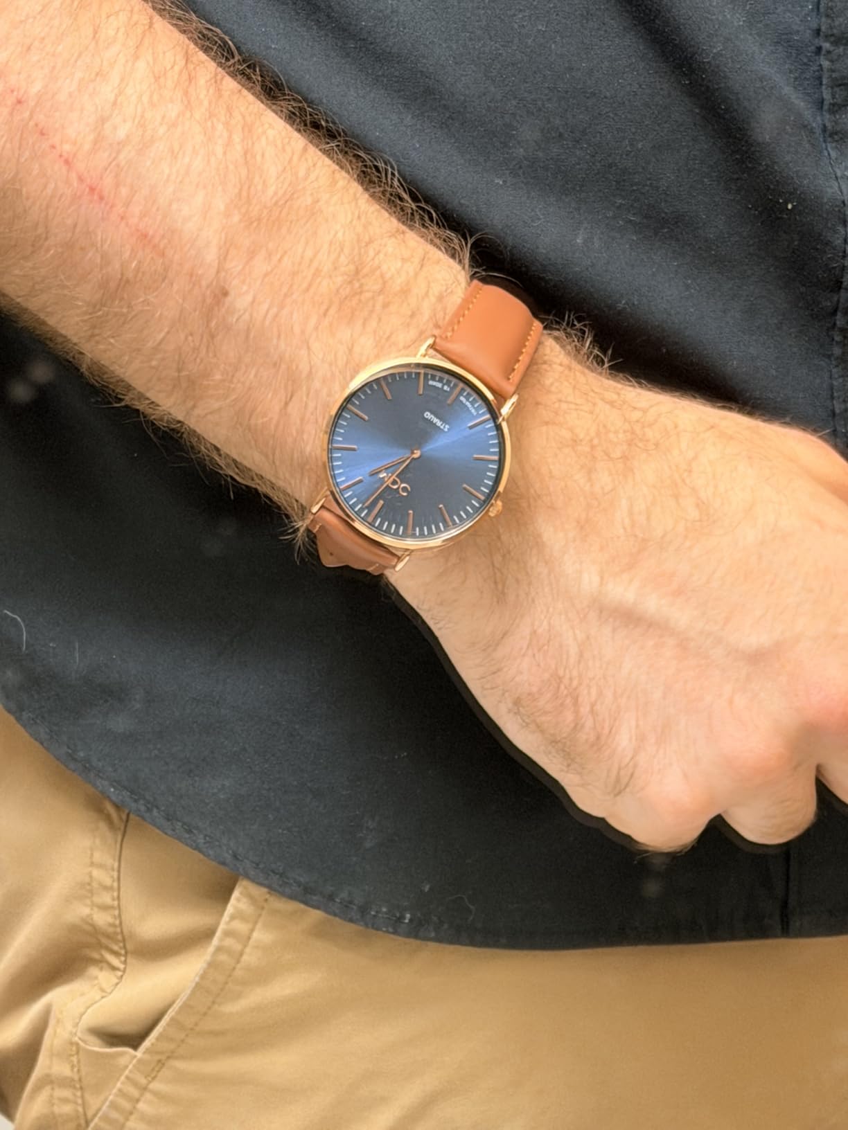 Infantry MDC Mens Minimalist Dress Watch, Ultra Thin, Leather Band customer photo 2