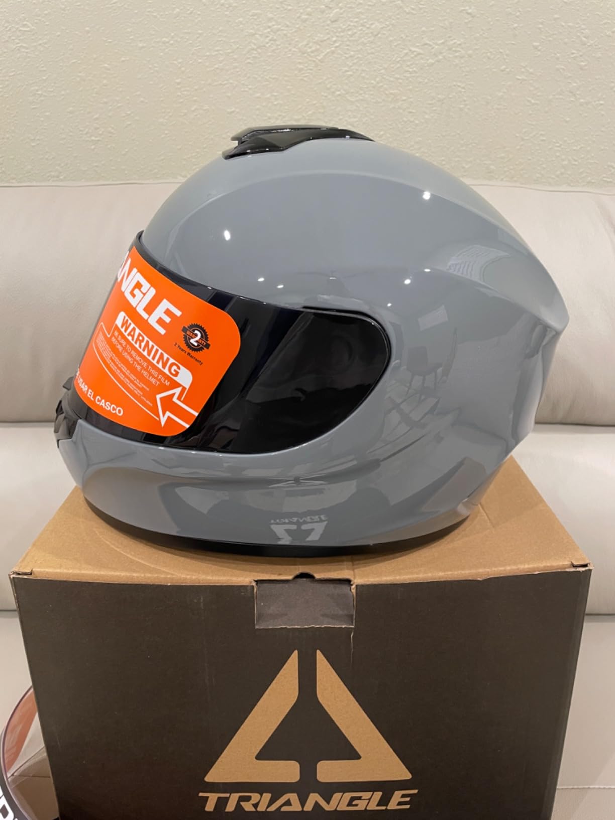 TRIANGLE Full Face Motorcycle Helmet DOT Approved Men Women, Street Bike | Includes clear and tinted visors plus storage bag, features washable comfort lining and 4-vent system for street bike racing customer photo 2