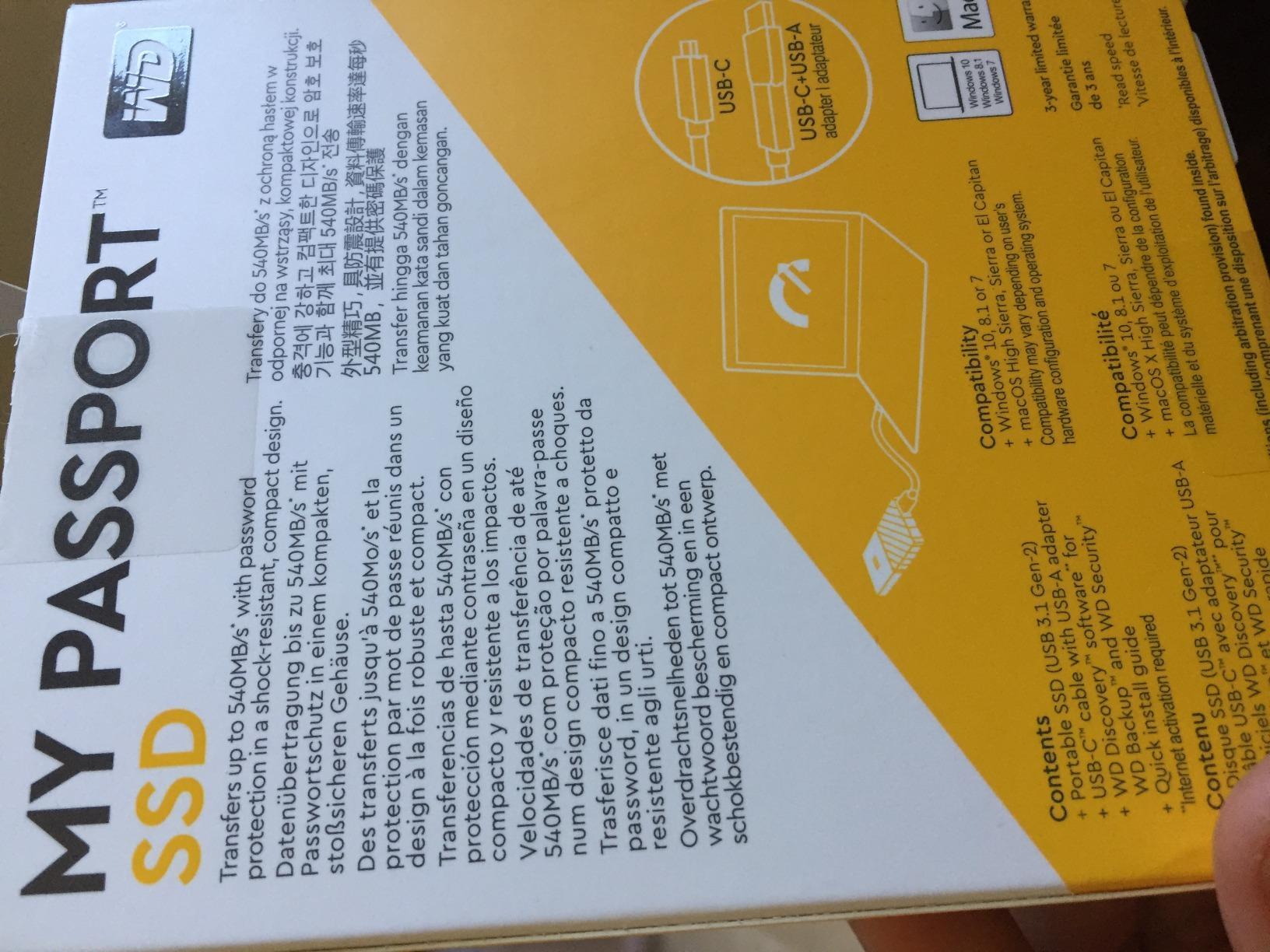 WD 2TB My Passport SSD External Portable Drive, USB 3.1, Up to 540 MB/s - WDBKVX0020PSL-WESN customer photo 2