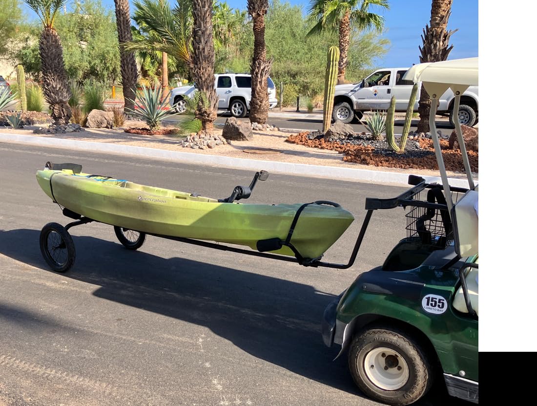 Rambo Bikes Canoe and Kayak Trailer Cart - Heavy-Duty Kayak Cart with 300lbs Maximum Capacity - Extendable Bike Trailer - Adjustable Steel Frame, Padded Contact Points, 16