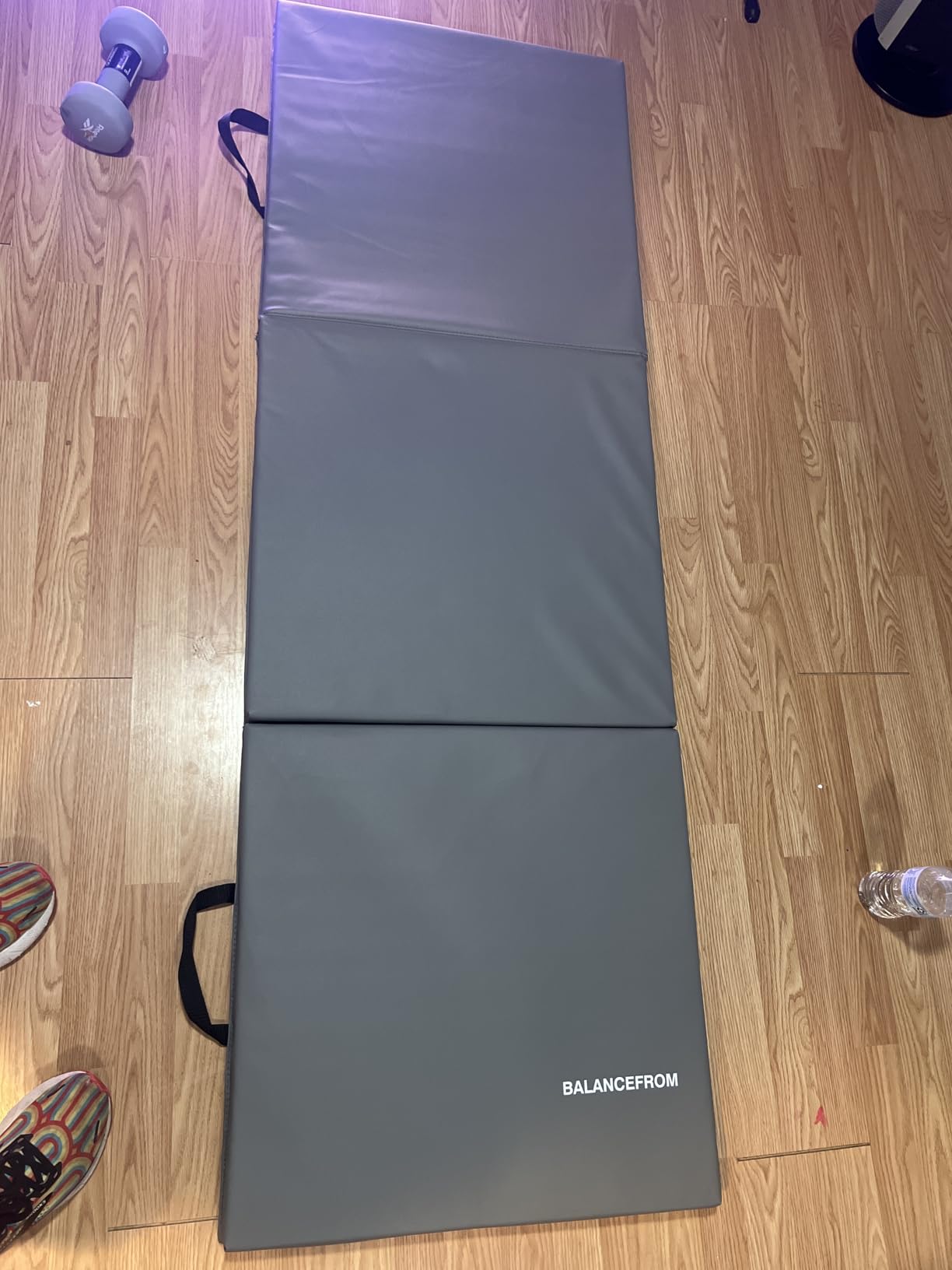 BalanceFrom 6x2 Feet 3-Panel Folding Gymnastics Mat - 2-Inch Thick Pad with Vinyl Surface and Carrying Handles for Tumbling, Yoga, Pilates, Home Workouts, and Martial Arts customer photo 2