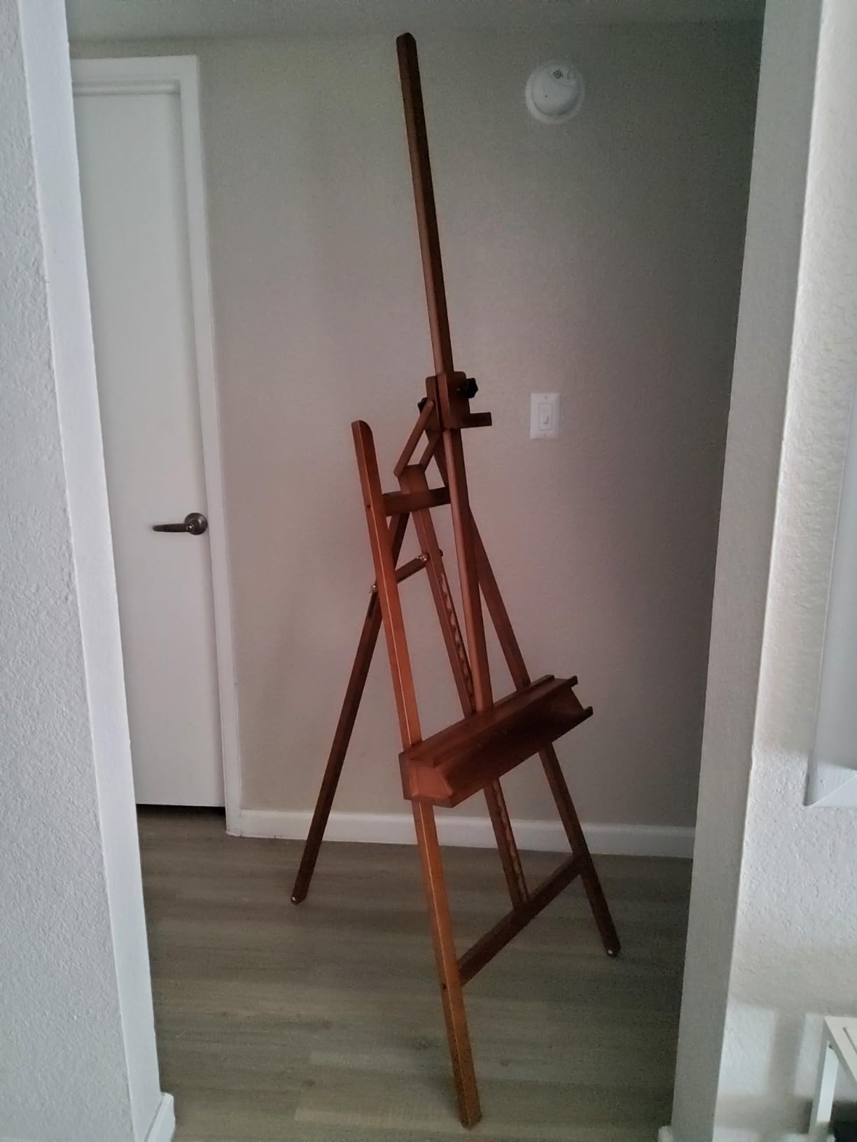 MEEDEN Large Painters Easel Adjustable Solid Beech Wood Artist Easel, Studio Easel for Adults with Brush Holder, Holds Canvas up to 48