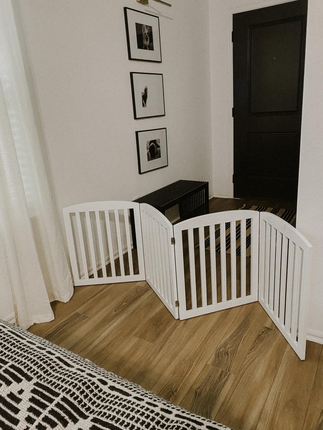 PAWLAND Wooden Freestanding Foldable Pet Gate for Dog, 24