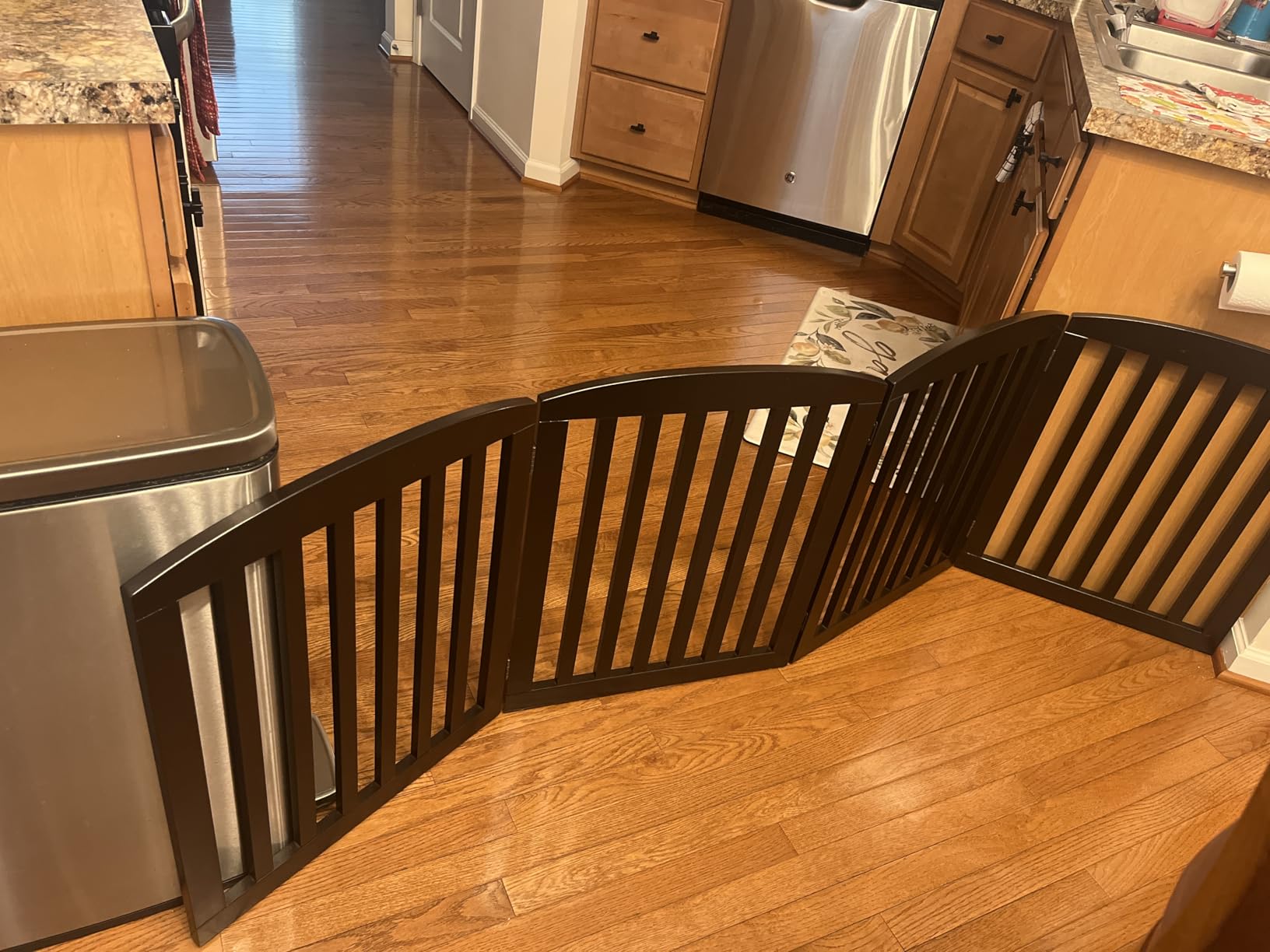 PAWLAND Wooden Freestanding Foldable Pet Gate for Dog, 24