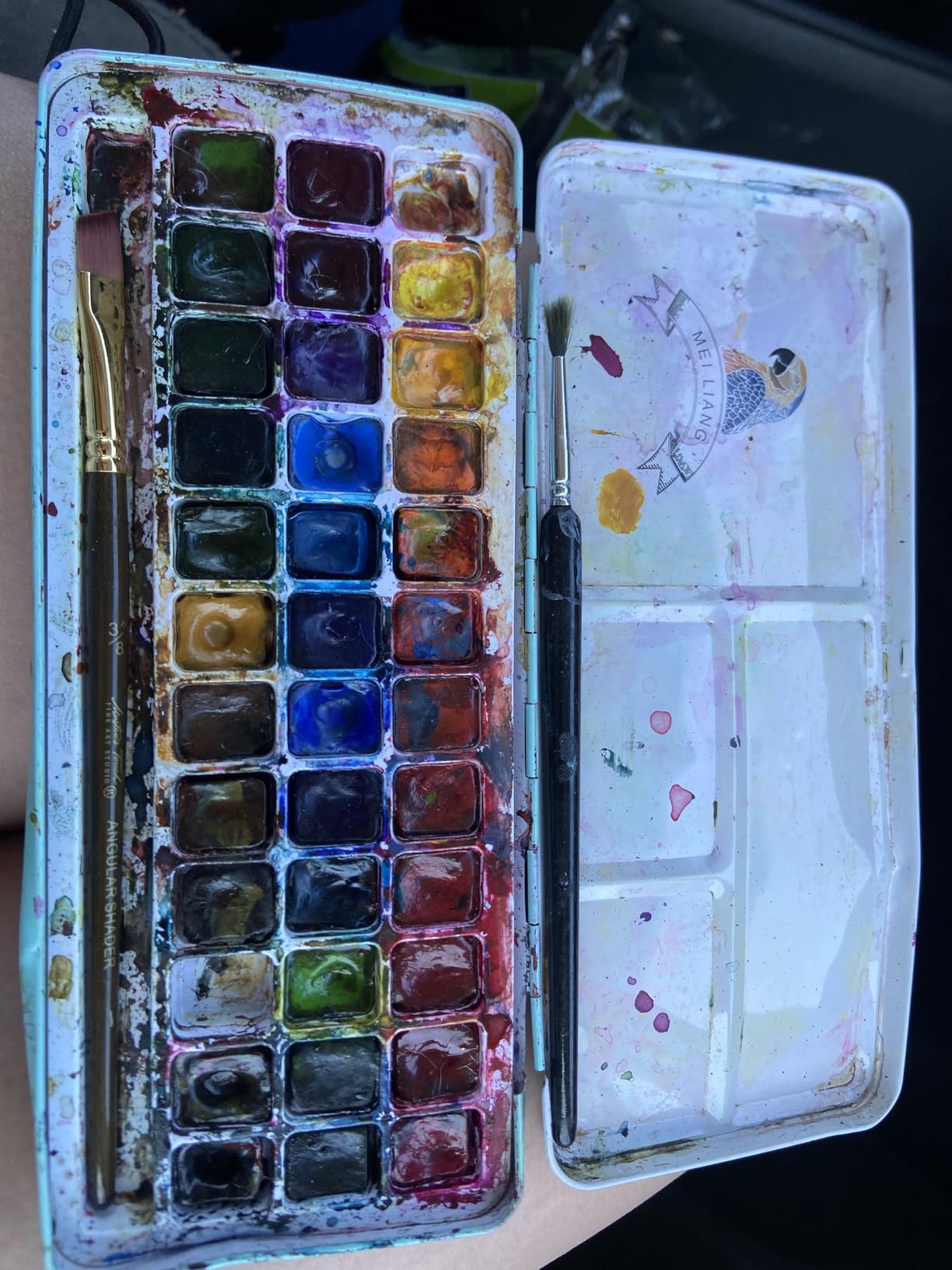 MeiLiang Watercolor Paint Set, 36 Vivid Colors in Pocket Box with Metal Ring and Watercolor Brush, Perfect for Students, Beginners and More customer photo 1