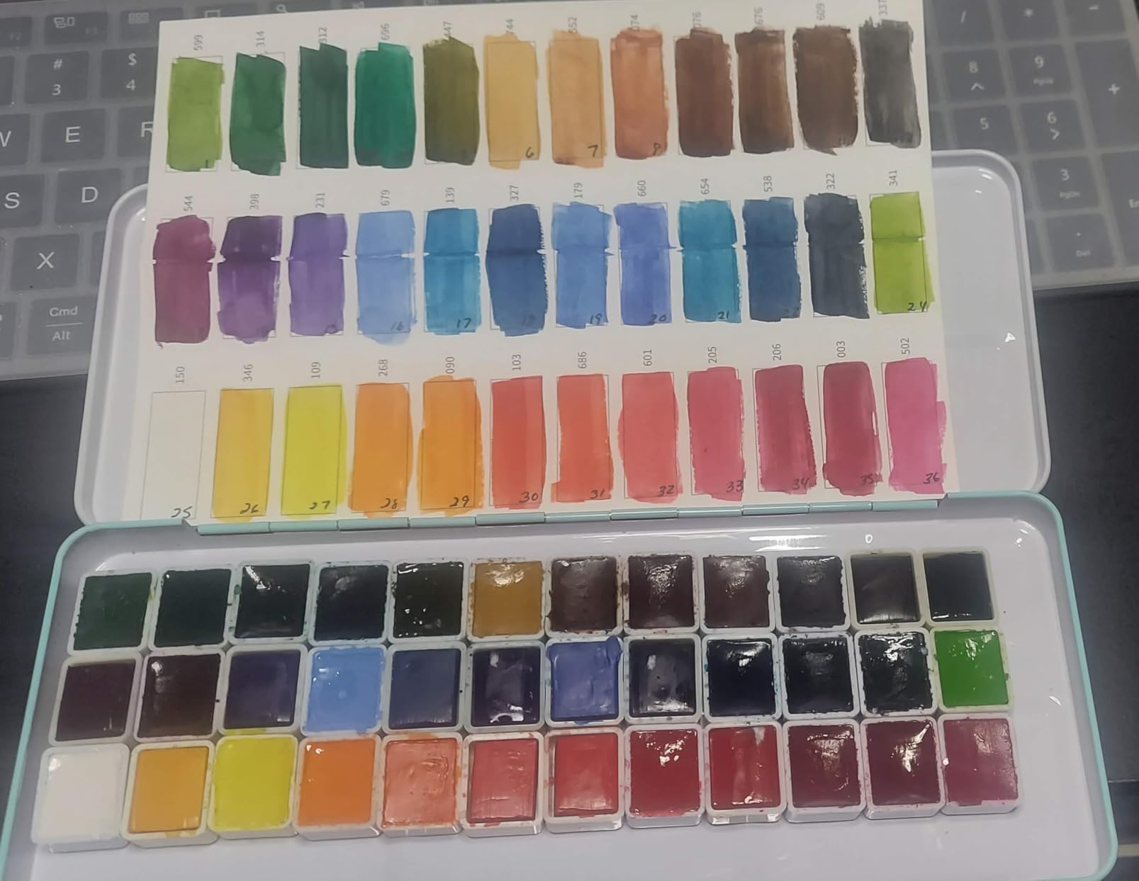 MeiLiang Watercolor Paint Set, 36 Vivid Colors in Pocket Box with Metal Ring and Watercolor Brush, Perfect for Students, Beginners and More customer photo 2