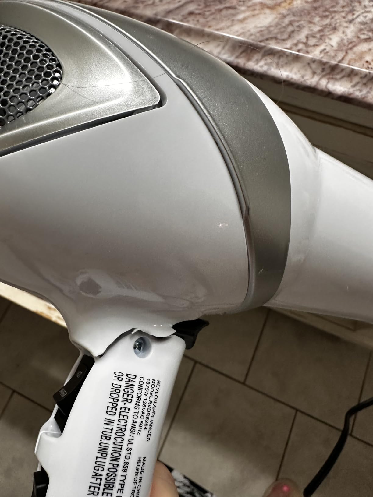 REVLON Infrared Ionic Hair Dryer with Diffuser & Concentrator, White customer photo 1