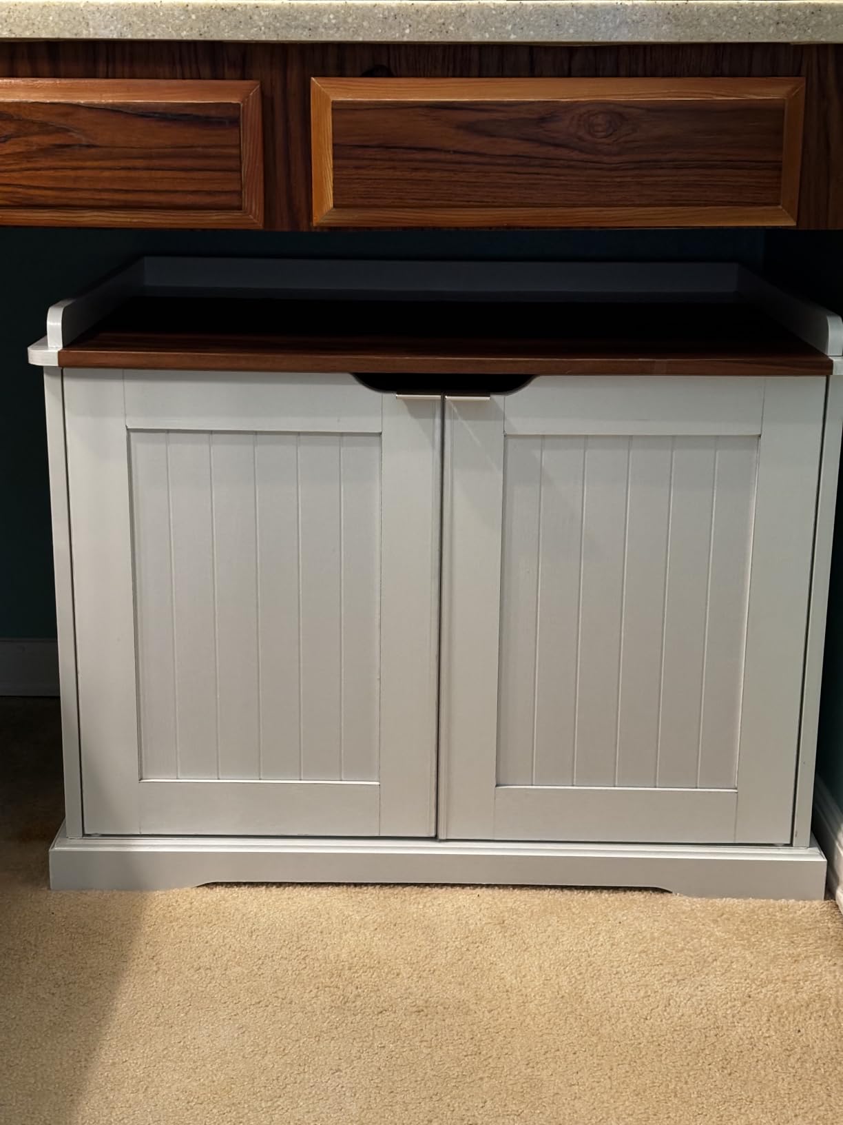 unipaws Cat Litter Box Enclosure Furniture, Hidden Litter Box Cover | Cat Washroom, Cabinet for Large Cat, Dog Proof Cat Litter Boxes, Hideaway Litter Box, Cat House customer photo 2