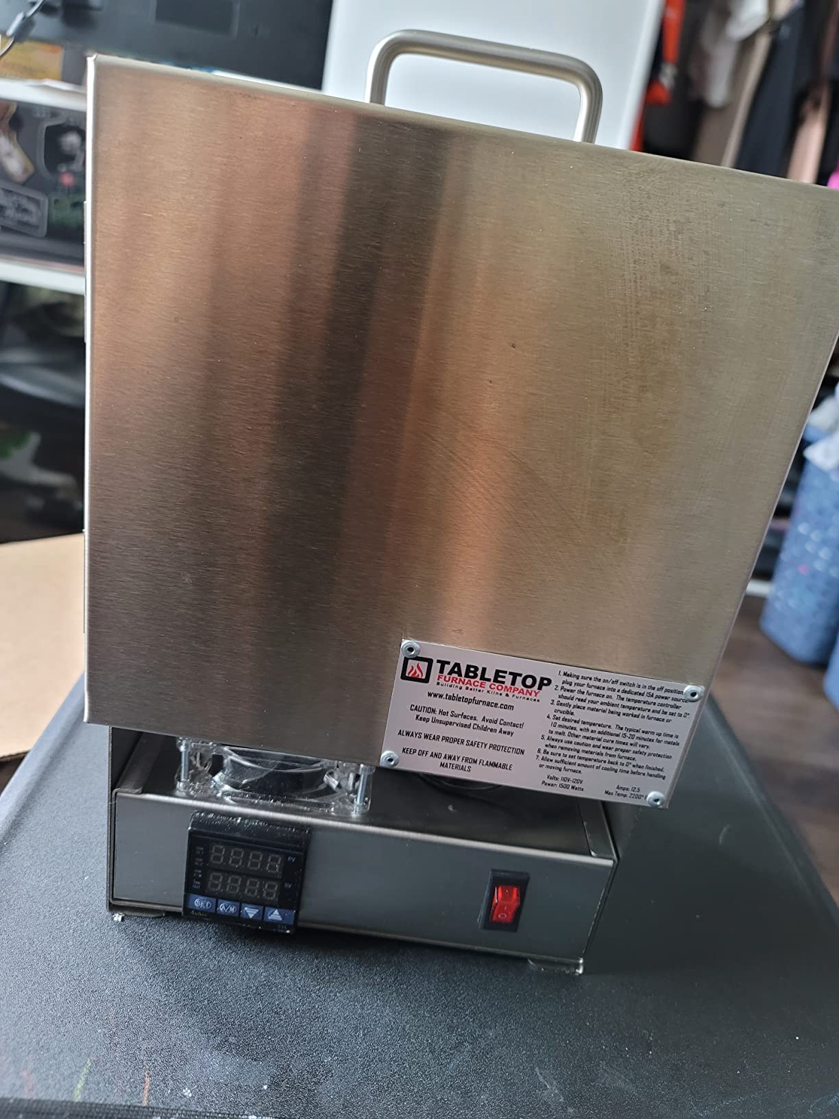 TableTop USA Hi-Temp 2200 Degree Electric Burnout Oven Kiln Vent Hole PROGRAMMABLE Controller Furnace Jewelry Making Dental Casting Wax 3D Resin PLA Burnout Made in the U.S.A. customer photo 2