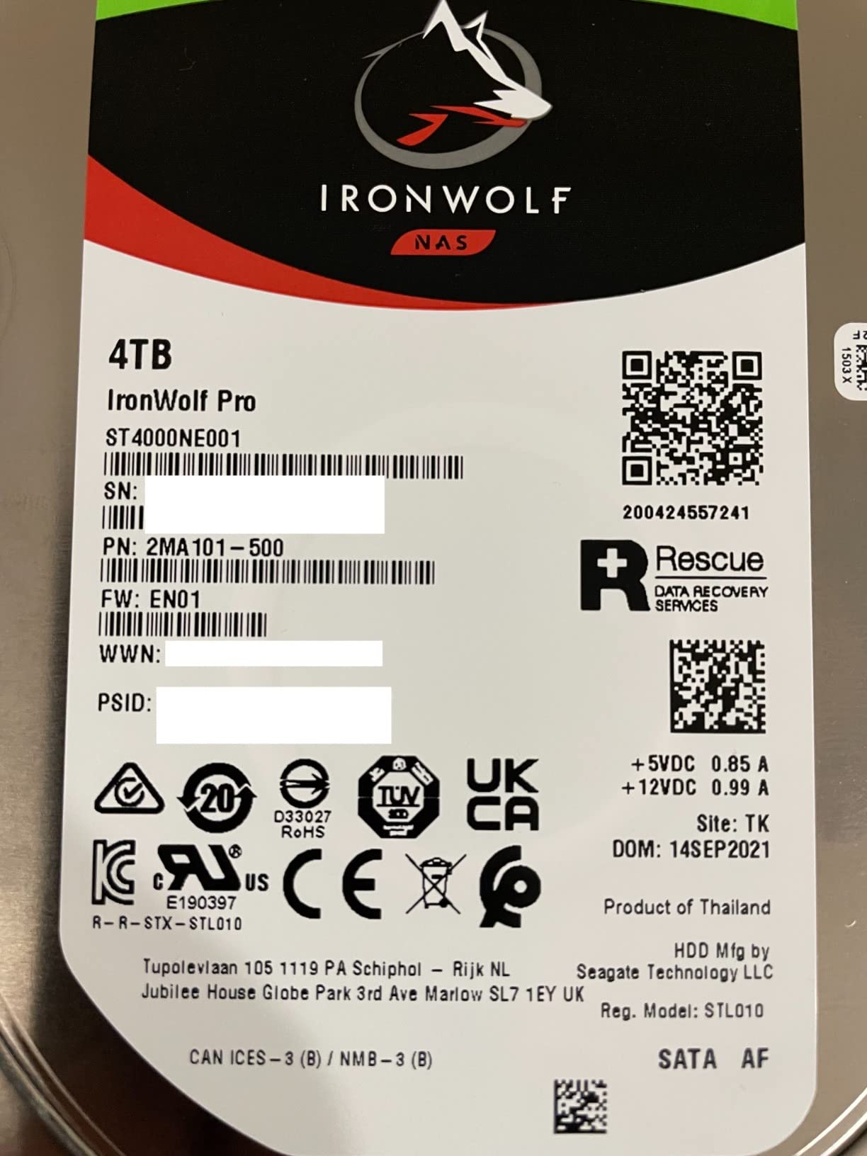 Seagate IronWolf Pro 14TB NAS Internal Hard Drive HDD - CMR 3.5 Inch SATA 6Gb/s 256MB Cache for RAID Network Attached Storage, Data Recovery Service - Frustration Free Packaging (ST14000NEZ008) customer photo 2