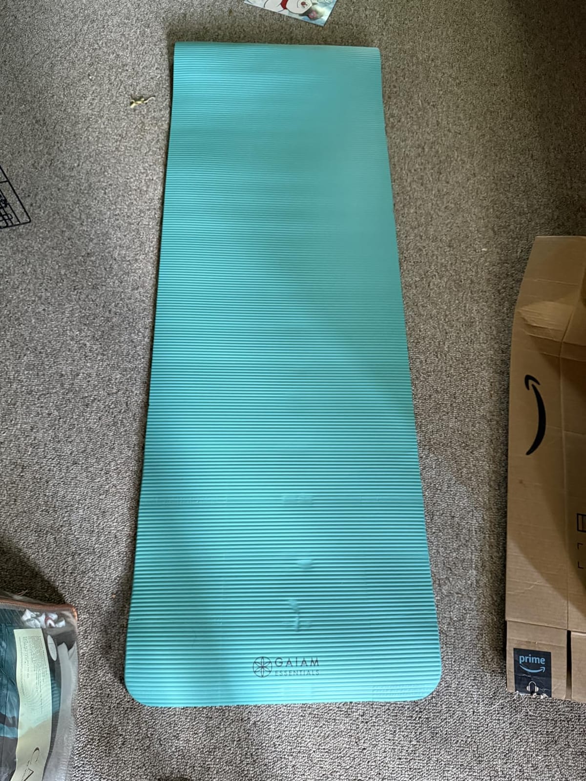 Gaiam Thick Yoga Mat, Exercise & Fitness Mat with Easy-Cinch Carrying Strap | Non-Slip NBR Foam | Joint Cushioning | Yoga, Pilates, Fitness & Floor Workouts | 72