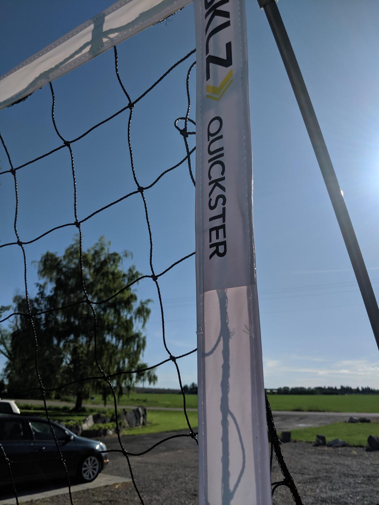 SKLZ Quickster Soccer Goal - Portable Goal for Backyard & Field - Durable Tension-Tite Frame & Heavy Gauge 2-Ply Net - Adjustable Click-Lock Poles, Metal Stakes - Carrying Case with Handle customer photo 2