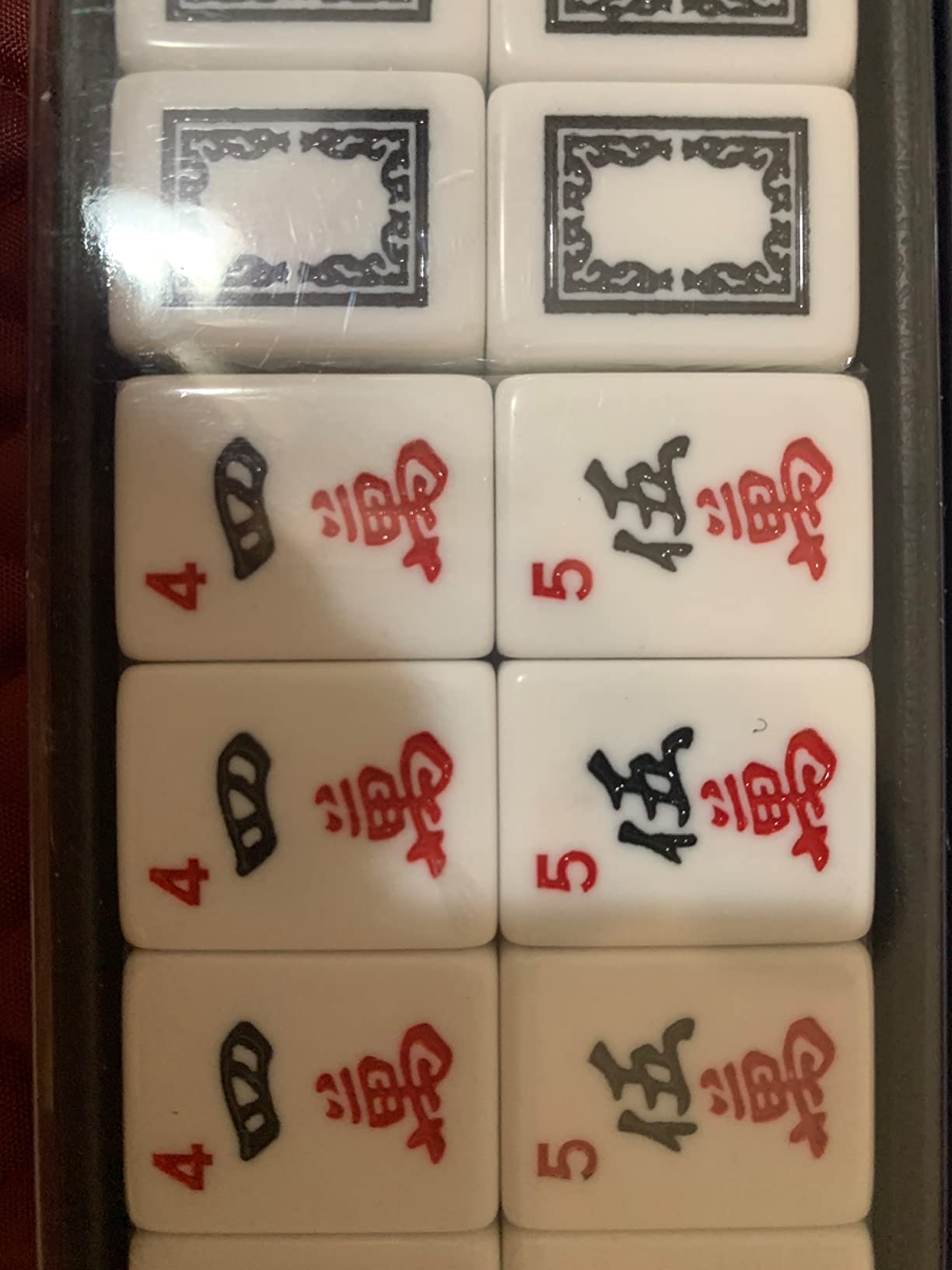 American Mahjong Set with Blue Paisley Carrying Bag 166 Premium White Tiles | Complete Game Set includes 166 White Tiles with Engraved Characters plus 4 All in One Color Rack Pushers (Ma Jong, Mah-Jongg) customer photo 2