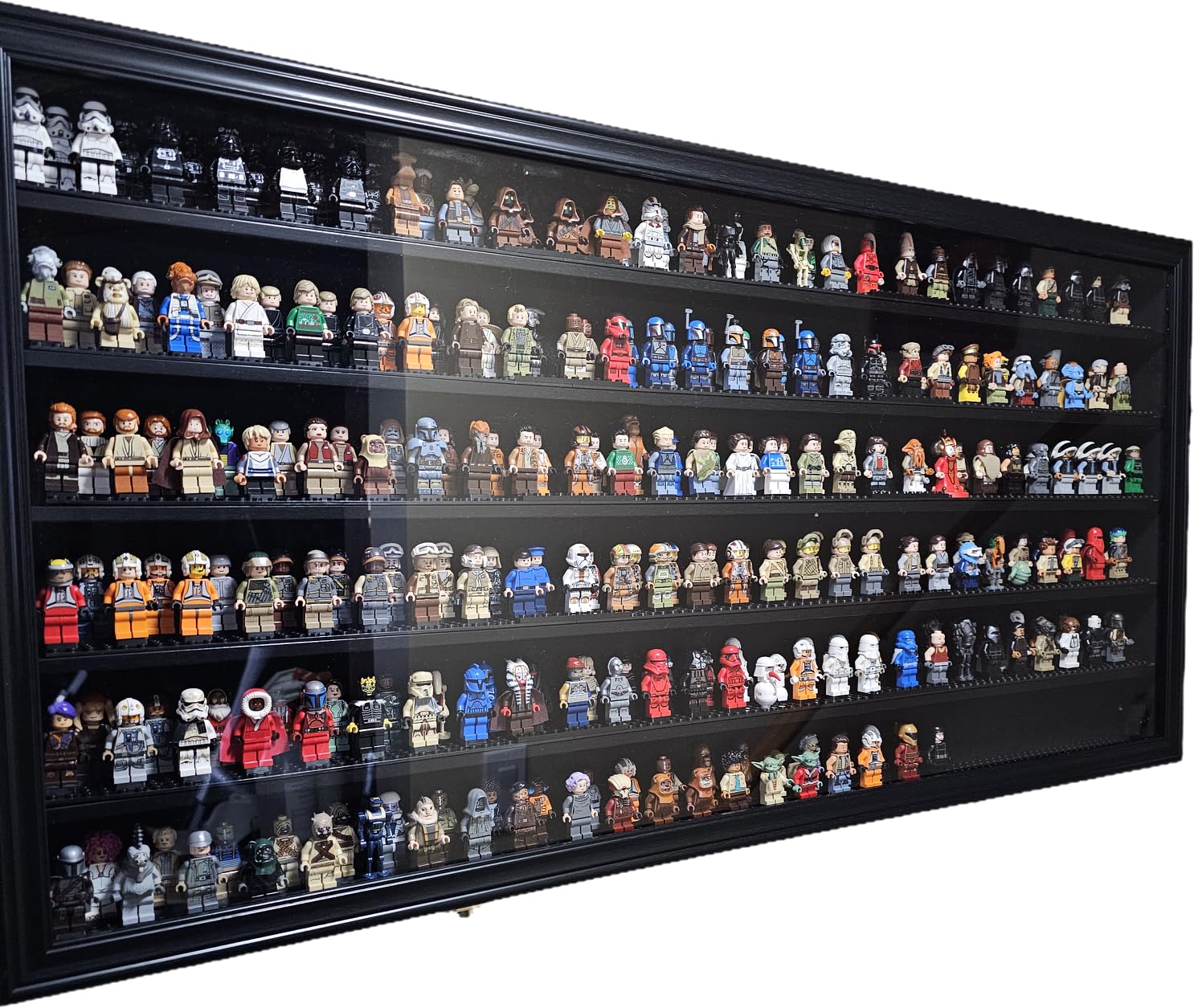 DisplayGifts Toy Minifigures Miniatures Display Case Frame Wall Cabinet Stand 200 Toys Dust Protection Black customer photo 2