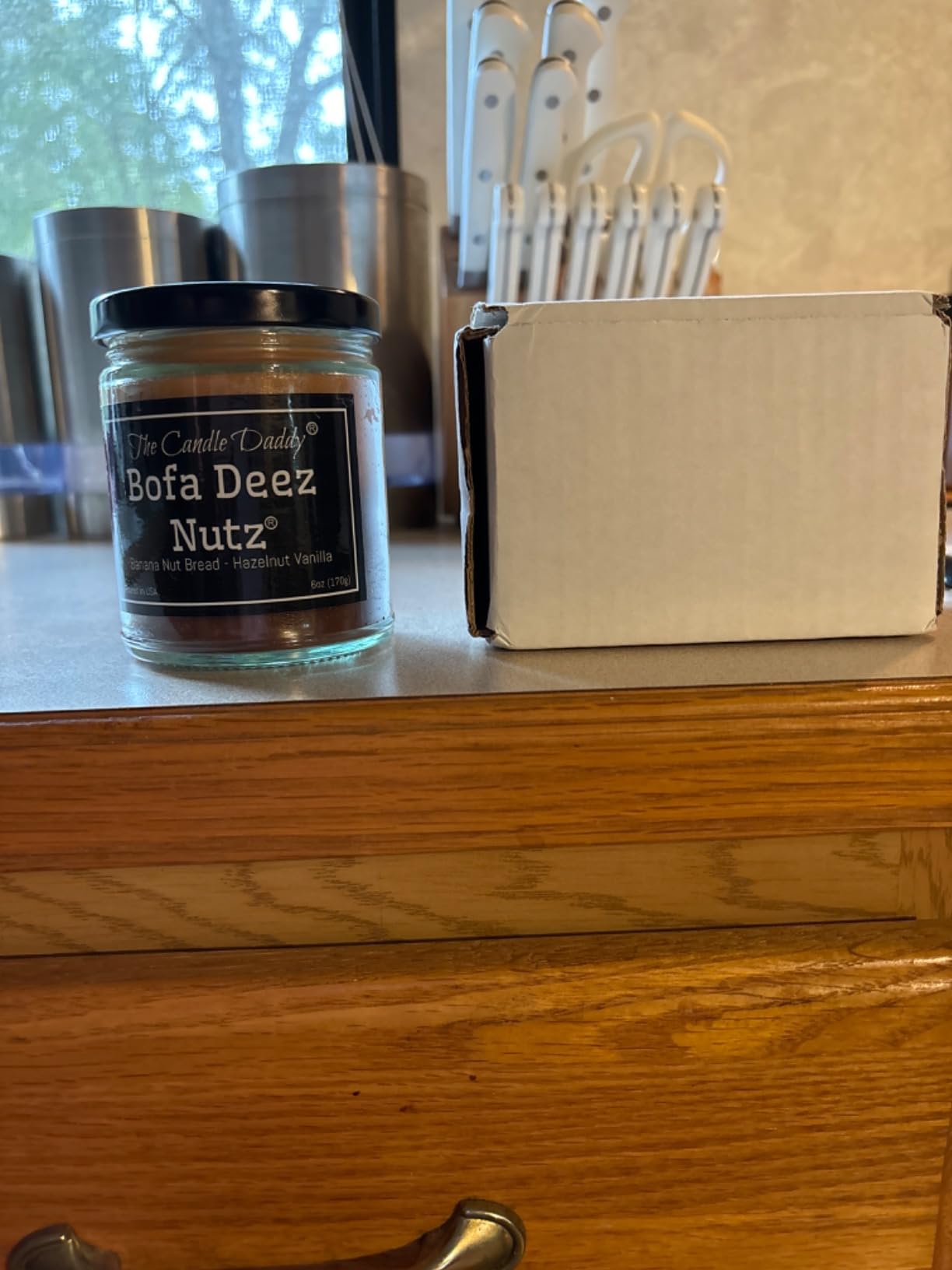 Bofa Deez Nutz - Funny - Banana Nut Bread n Hazelnut Vanilla - Scented Candle - Double Pour - 6 Ounce - 40 Hour Burn Time customer photo 1