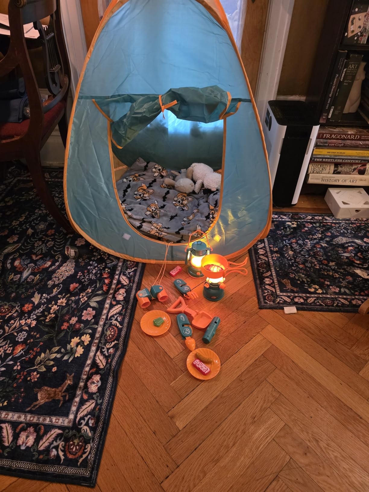 FUN LITTLE TOYS Pop Up Play Tent with Camping Gear and Tools Set, Outdoor Toys for Kids customer photo 2