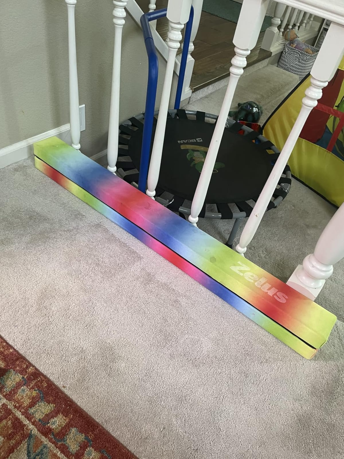 ZELUS 8' Folding Gymnastics Balance Beam, Floor Balance Beam w/Carry Handles Anti-Slip Base for Kids, Beginners & Professional Gymnasts customer photo 2