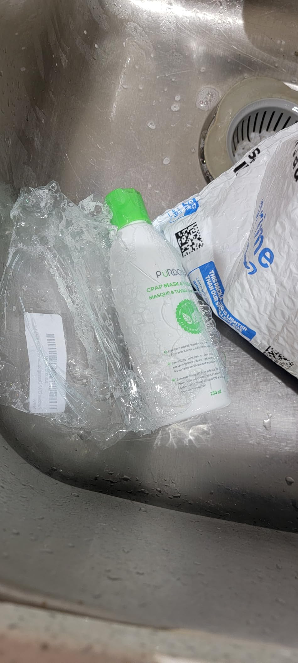 CPAP Mask & Hose Soap (Pack of 3 Bottles x 250mL) Green Tea Mint Scent | 8.4 fl oz, Alcohol Free, Silicone Safe, CPAP Hose Cleaner, Removes Dirt & Facial Oils, Gentle Cleaning, CPAP Supplies customer photo 1