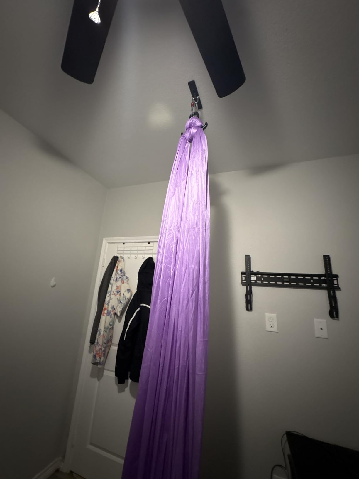 Aerial Silks Starter Kit, 9 Yards, Aerial Yoga Hammock, Hardware | Knitted fabric with pose guide, for aerial yoga, gymnastics, silk swing, stretching and home gym use, suitable for all levels customer photo 1