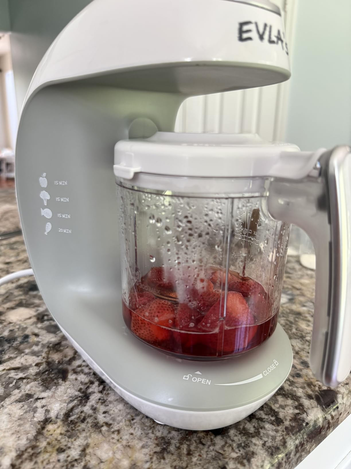 EVLA'S Baby Food Maker, Steamer, Blender, Baby Food Processor for Healthy Homemade Baby Food in Minutes, Touch Screen with 6 Reusable Food Pouches, Baby Registry Essential, White customer photo 1