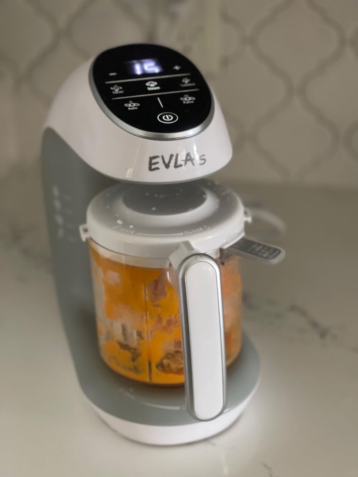 EVLA'S Baby Food Maker, Steamer, Blender, Baby Food Processor for Healthy Homemade Baby Food in Minutes, Touch Screen with 6 Reusable Food Pouches, Baby Registry Essential, White customer photo 2