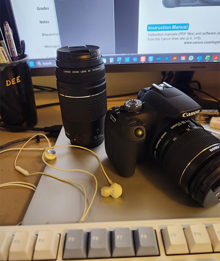 Canon T7 EOS Rebel DSLR Camera with EF-S 18-55mm f/3.5-5.6 is II and EF 75-300mm f/4-5.6 III Lens Plus Double Battery, Memory Card, Deluxe Case, Cleaning Kit and Mini Tripod Accessory Bundle customer photo 2