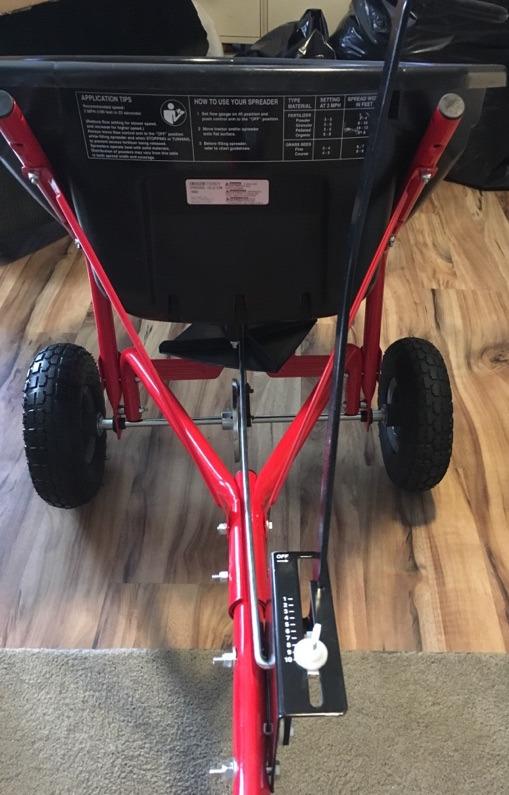 Craftsman Pull-Behind Lawn Broadcast Spreader for Seed, Fertilizer & Ice Melt, 110 lb Capacity with Universal Hitch, Made in USA customer photo 1