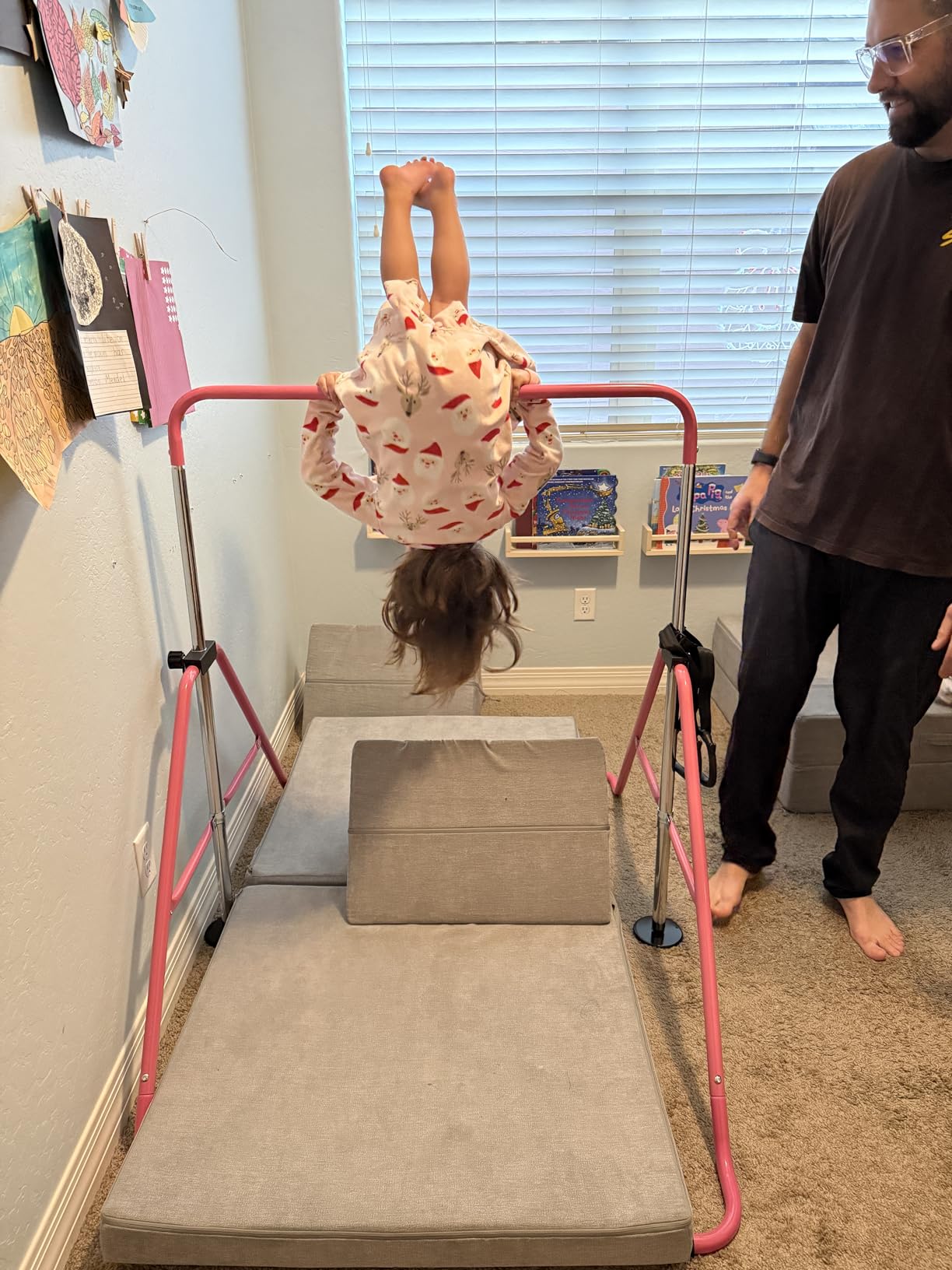 Gymnastics Bars, Adjustable Gymnastic Horizontal Bars for Kids | 5-Height Adjustable 34.8