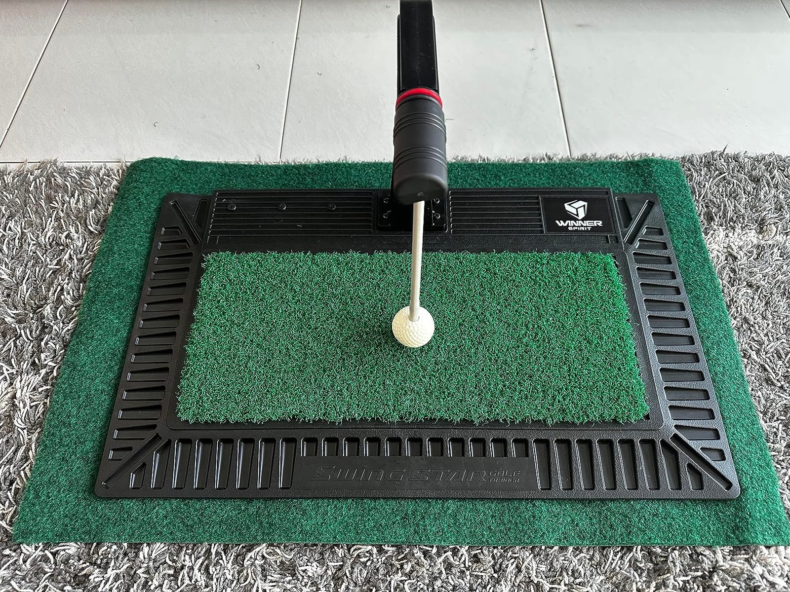WINNER SPIRIT Real Swing 300 Golf Swing & Hitting Trainer, True Impact, Checking Path After Swing Practice Mat Groover Training Aid, Height Adjustable customer photo 1