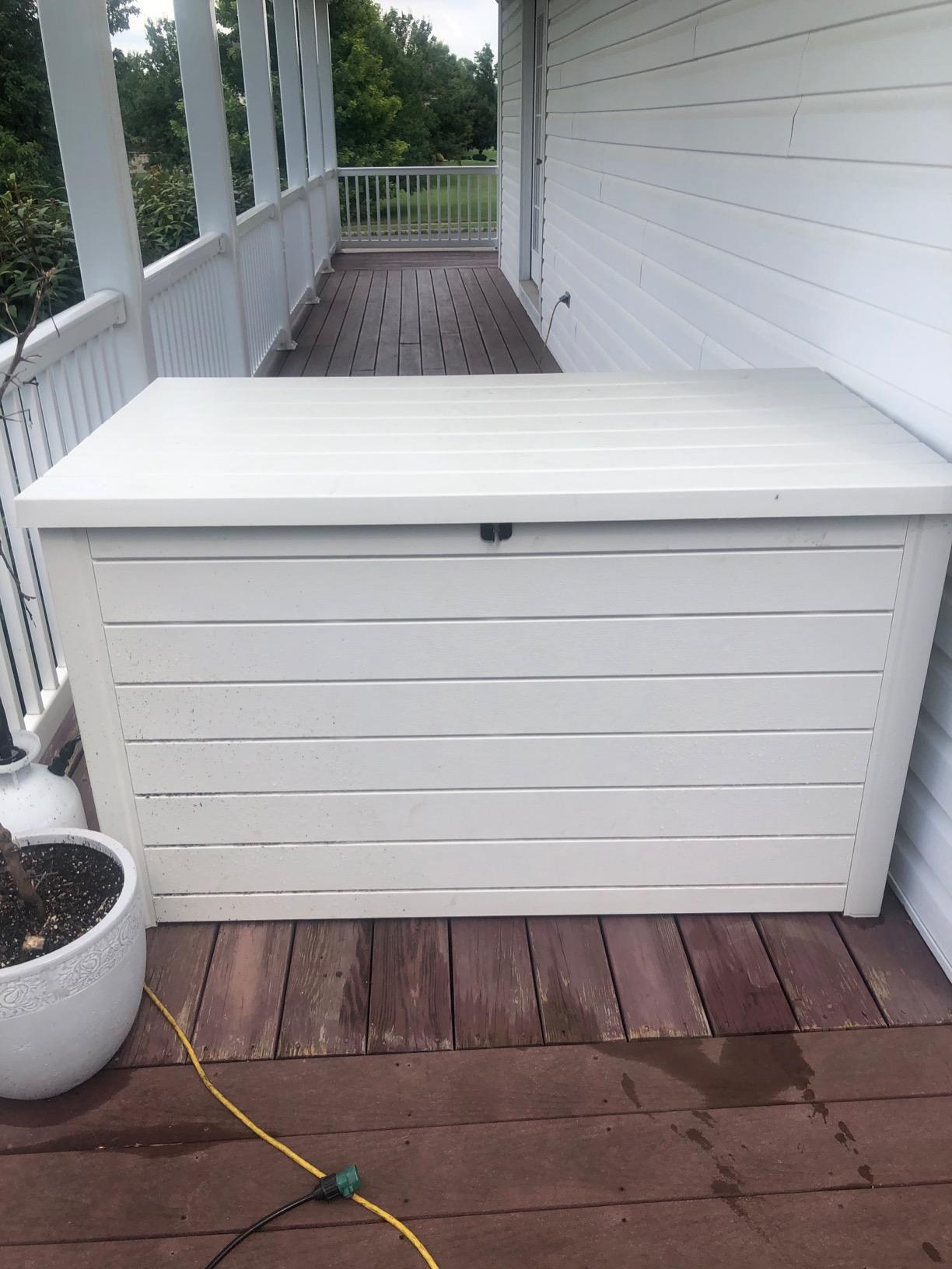 Keter XXL 230 Gallon Deck Storage Box Outdoor Patio Container ~ White customer photo 1