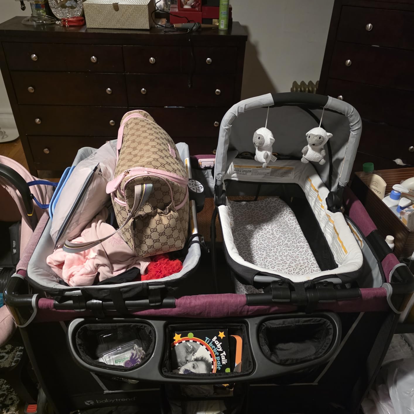 Baby Trend Retreat Nursery Center Playard, Bassinet & Storage, Robin, Portable Playard with Changing Table, Foldable and Convertible Travel Play Crib for Babies and Toddlers customer photo 1