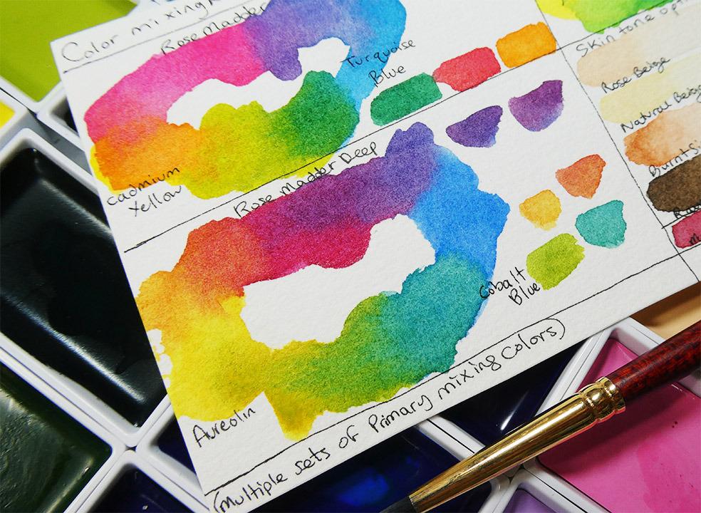 Kuretake Gansai Tambi Watercolor Paint Set, 48 Colors, Made in Japan | 48 vivid opaque colors, non-granulating pigment, large pans, palette & color chart, Professional Use, Artist Grade customer photo 2