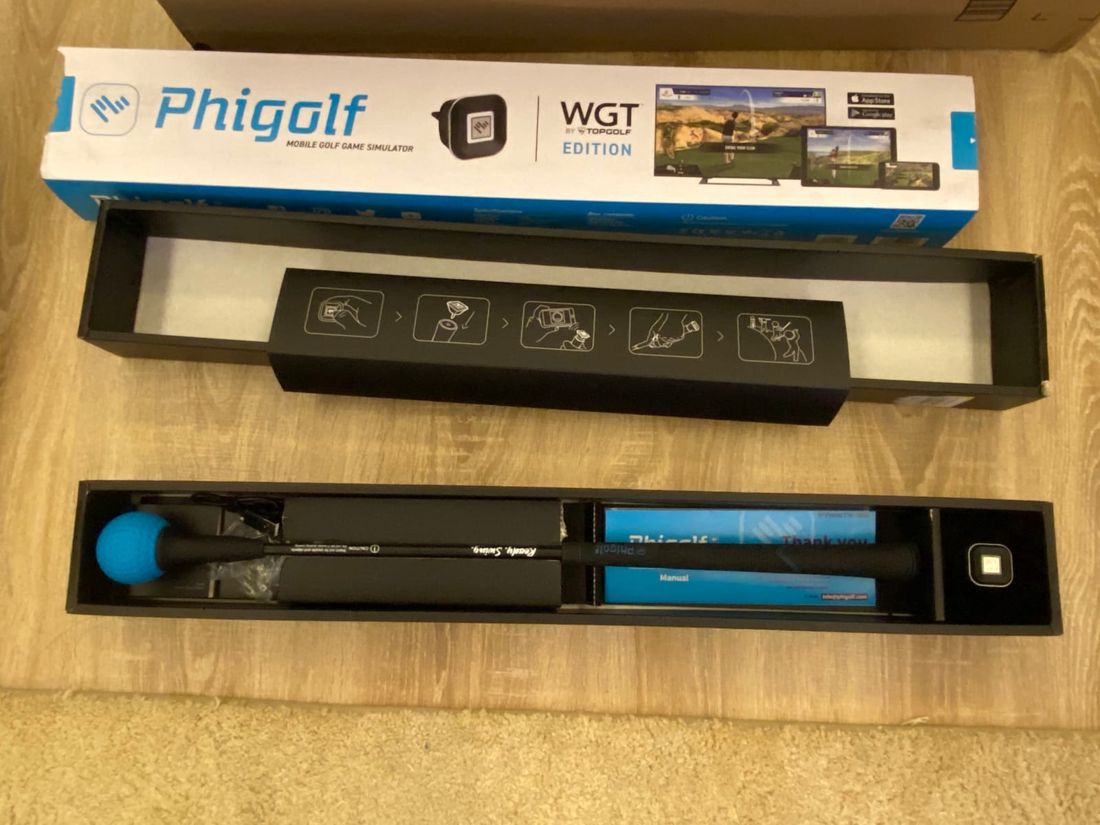 PHIGOLF Home Golf Simulator, Motion Sensor & 3D Analysis for Practice & Fun | 38,000+ Courses, Mobile & E6 Connect customer photo 1