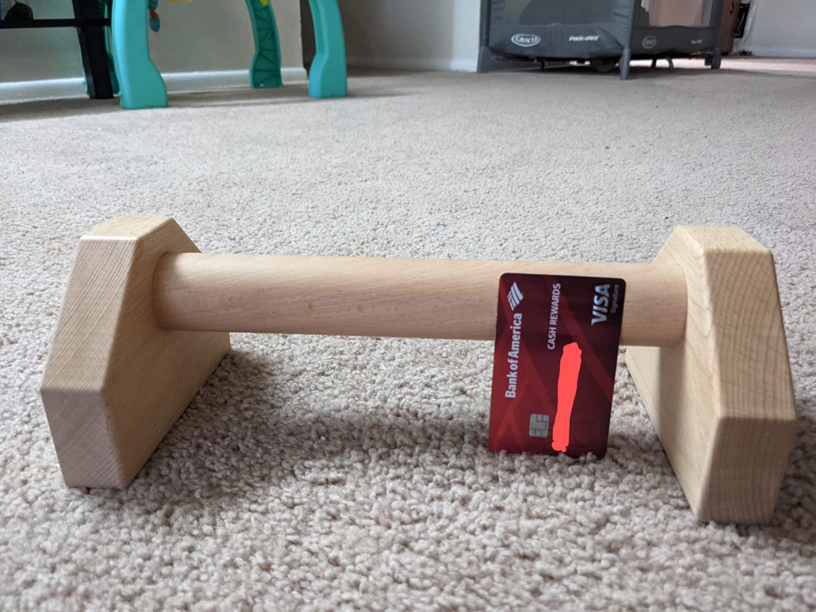 CALI SPORTS Calisthenics Wood Parallettes Bars | Push Up Bar That Will Not Slip or Wobble | Wrist Wraps Included customer photo 1