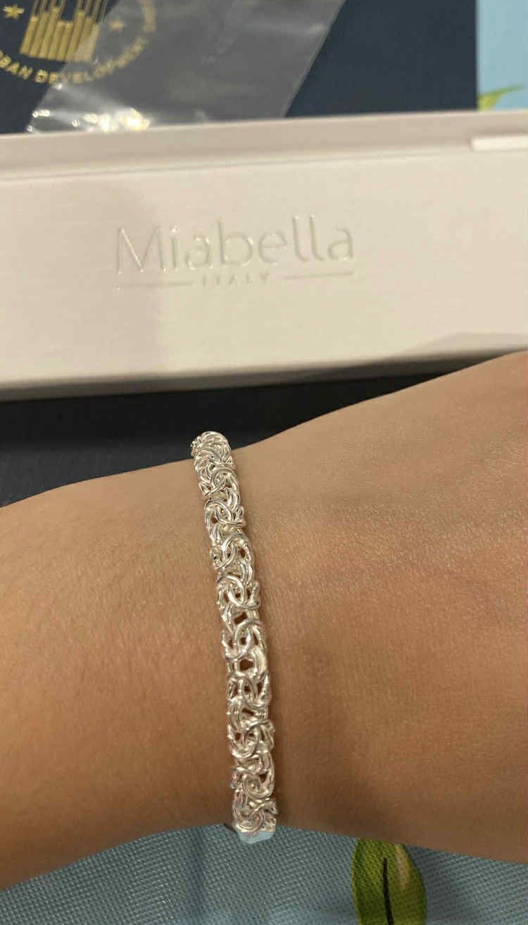 Miabella Italian 925 Sterling Silver Byzantine Bracelet for Women - Fine Jewelry, Handmade in Italy customer photo 1