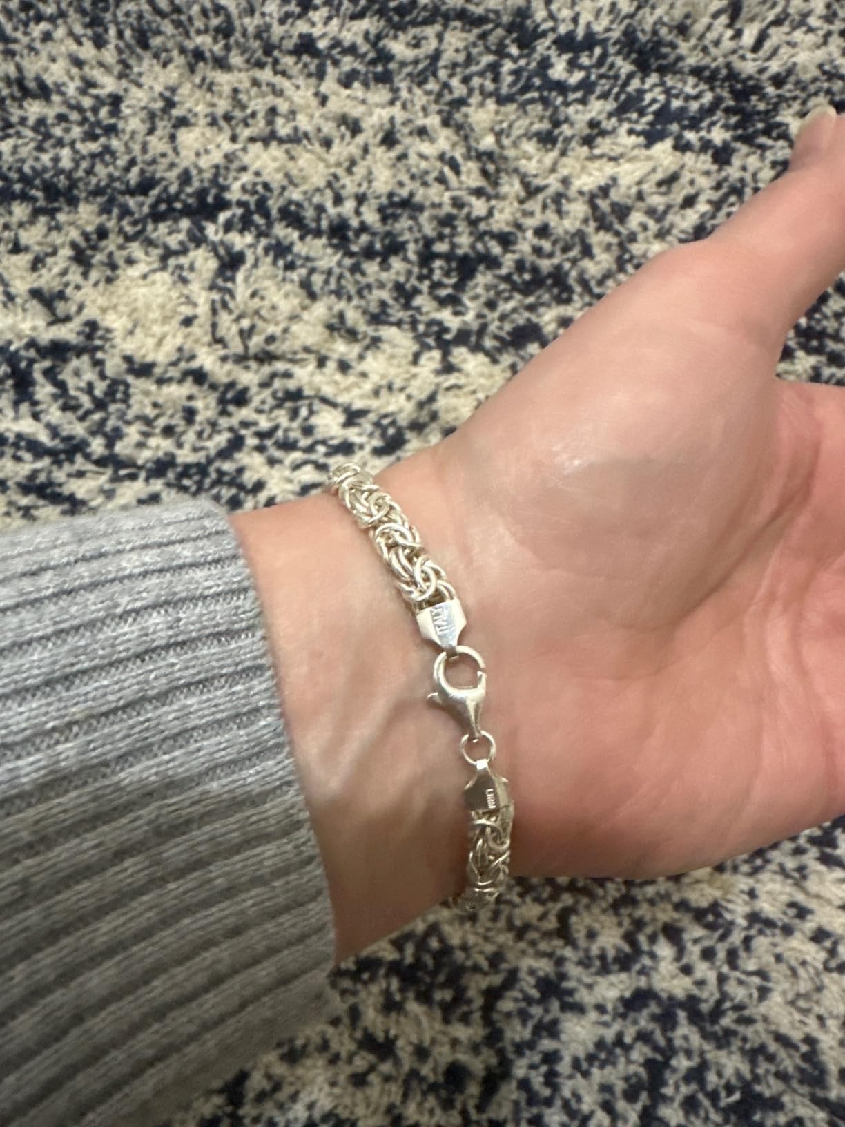 Miabella Italian 925 Sterling Silver Byzantine Bracelet for Women - Fine Jewelry, Handmade in Italy customer photo 2