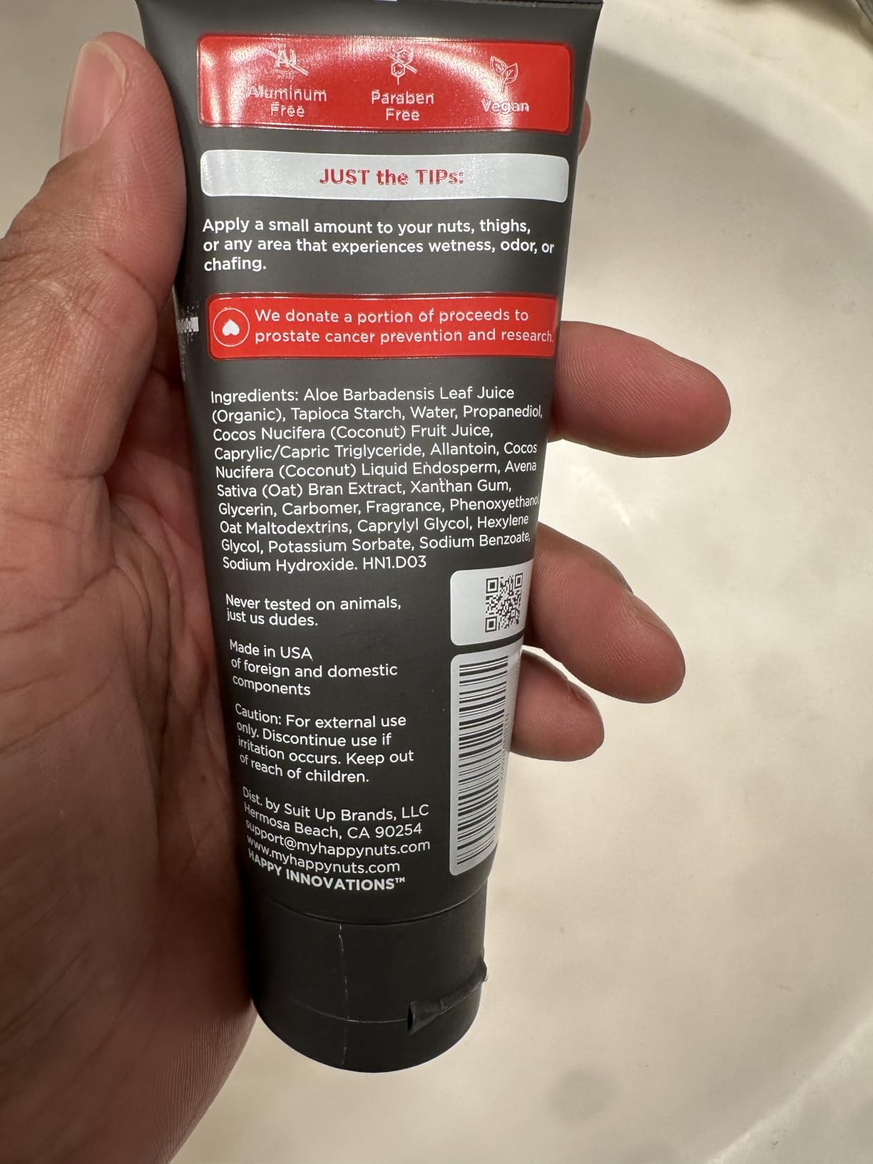 HAPPY NUTS Comfort Cream Deodorant For Men: Anti-Chafing Sweat Defense, Odor Control, Aluminum-Free, Travel Essential, Mens Deodorant & Hygiene Products for Men's Private Parts 3.4 Fl Oz - Original customer photo 2