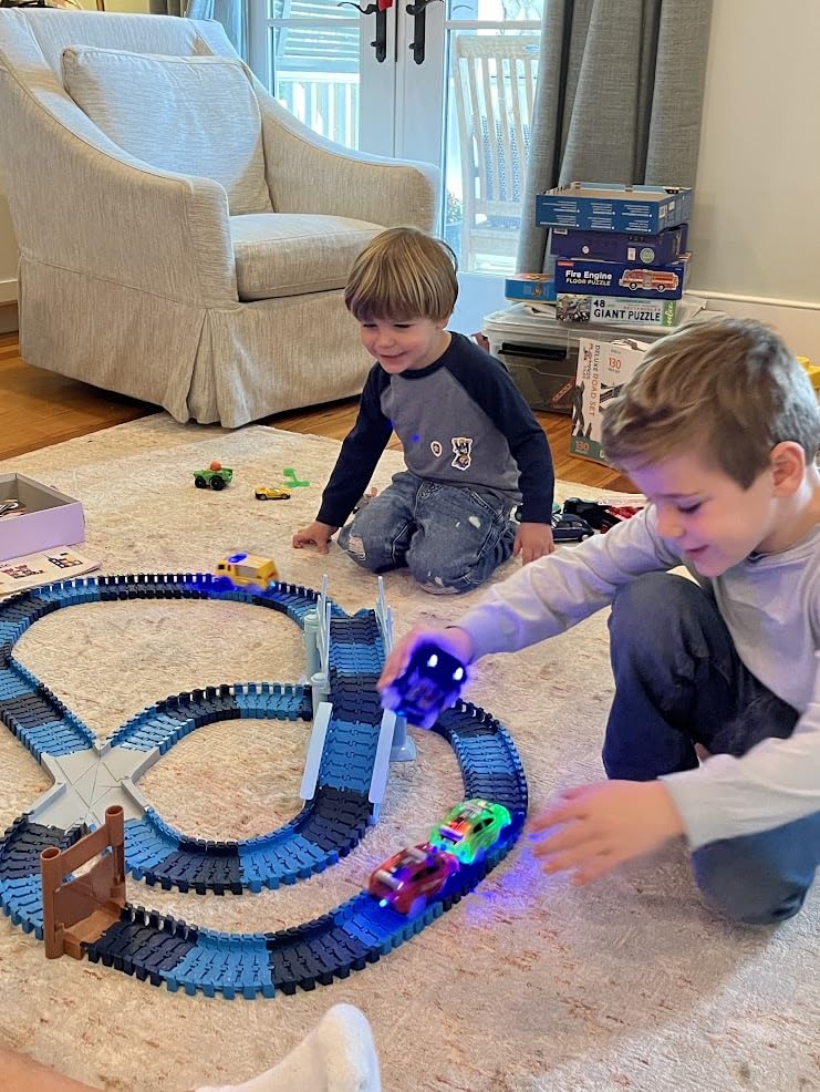 Dinosaur Toys, Create A Dinosaur World Road Race, Dinosaur Track Toys | Flexible Track Playset, 2 pcs Cool Dinosaur Car, Dinosaur Race Car Track for 3 4 5 6 Year & Up Old Boy Girls Best Gift customer photo 1