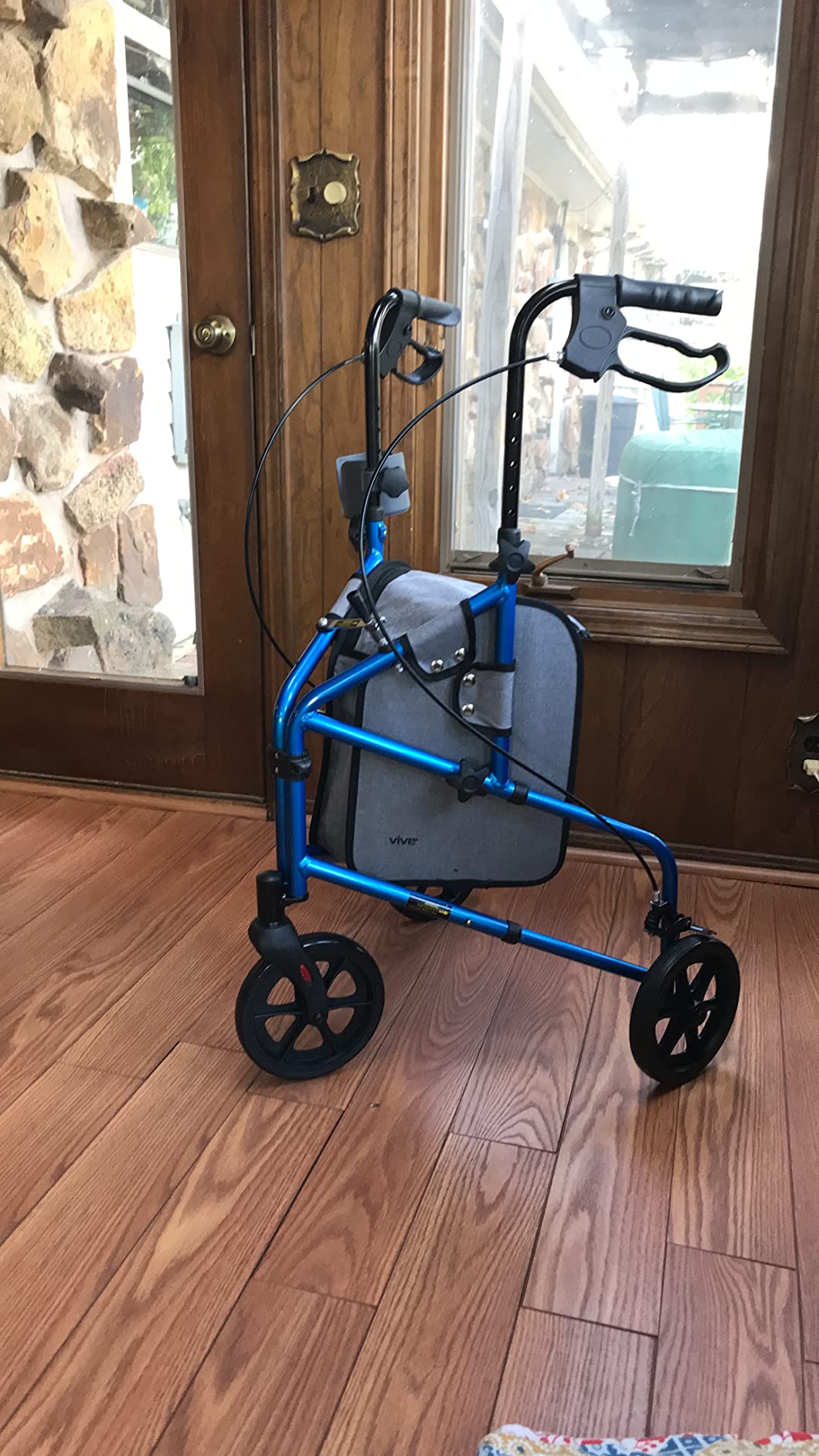 Vive Mobility 3 Wheel Walker for Seniors - Foldable Narrow Rollator Walker | Ultra Lightweight Folding Three Wheeled Rolling Walker - Narrow for Small Doorways - Heavy Duty for Elderly Men and Women w/ Bag customer photo 1