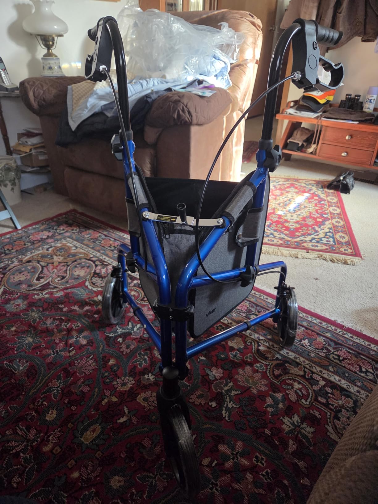 Vive Mobility 3 Wheel Walker for Seniors - Foldable Narrow Rollator Walker | Ultra Lightweight Folding Three Wheeled Rolling Walker - Narrow for Small Doorways - Heavy Duty for Elderly Men and Women w/ Bag customer photo 2