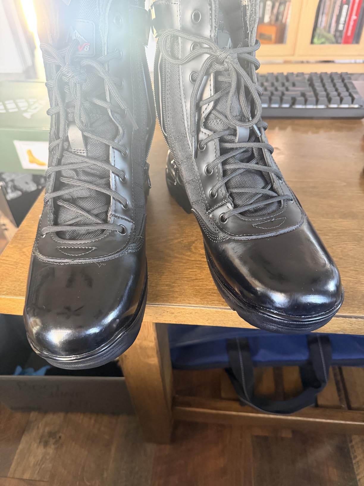 NORTIV 8 Men's Military Tactical Work Boots | Side Zipper Leather Motorcycle Combat Boots customer photo 2