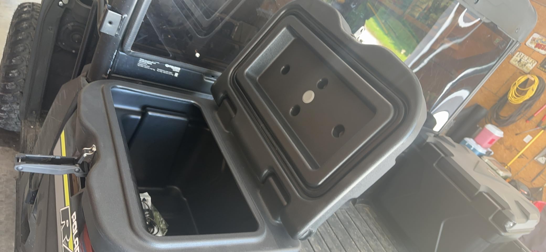 KEMIMOTO UTV Bed Storage Box 5.5GAL Compatible with Polaris Ranger General | 21L Black Bed Toolbox, Low-Density Polyethylene Cargo Box, Compatible with Ranger 1000/XP 900 570 500 2016-2026 customer photo 2