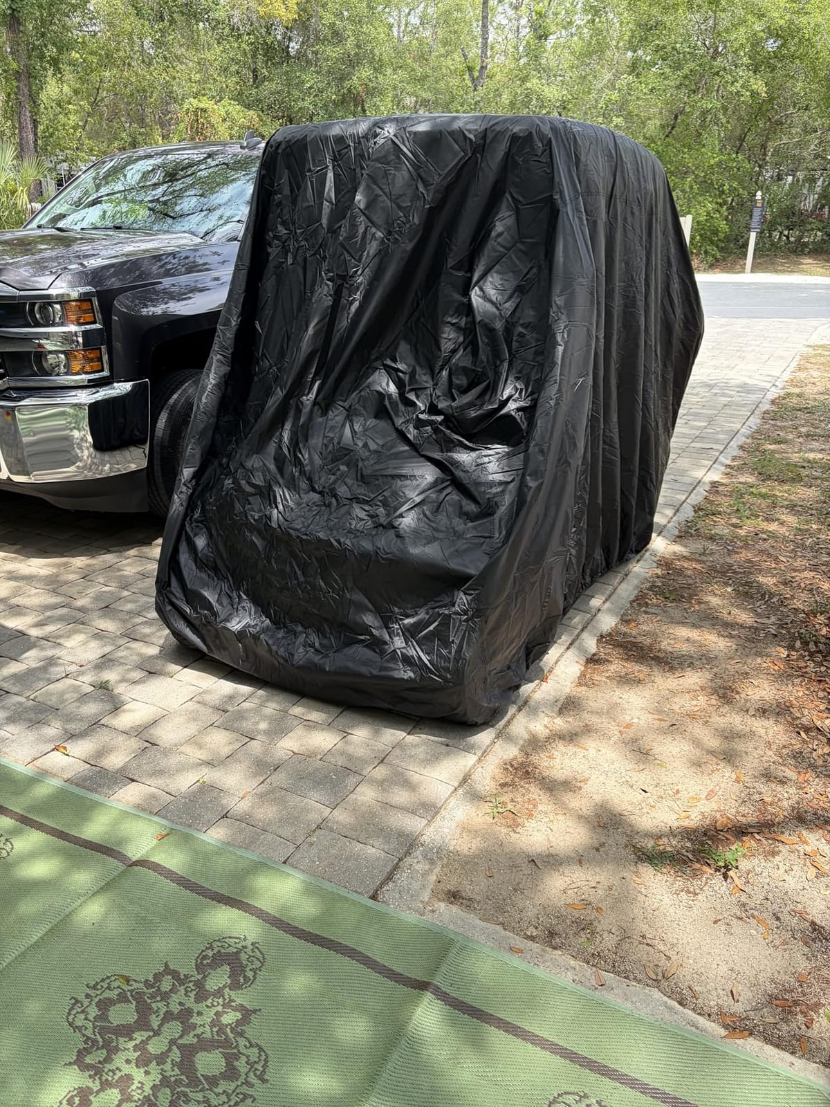 NEVERLAND Golf Cart Cover 4 Passenger for Club Car EZGO Yamaha Golf Carts - Heavy Duty 420D Durable Fabric, Waterproof Rear Zipper, Windproof Strap customer photo 1