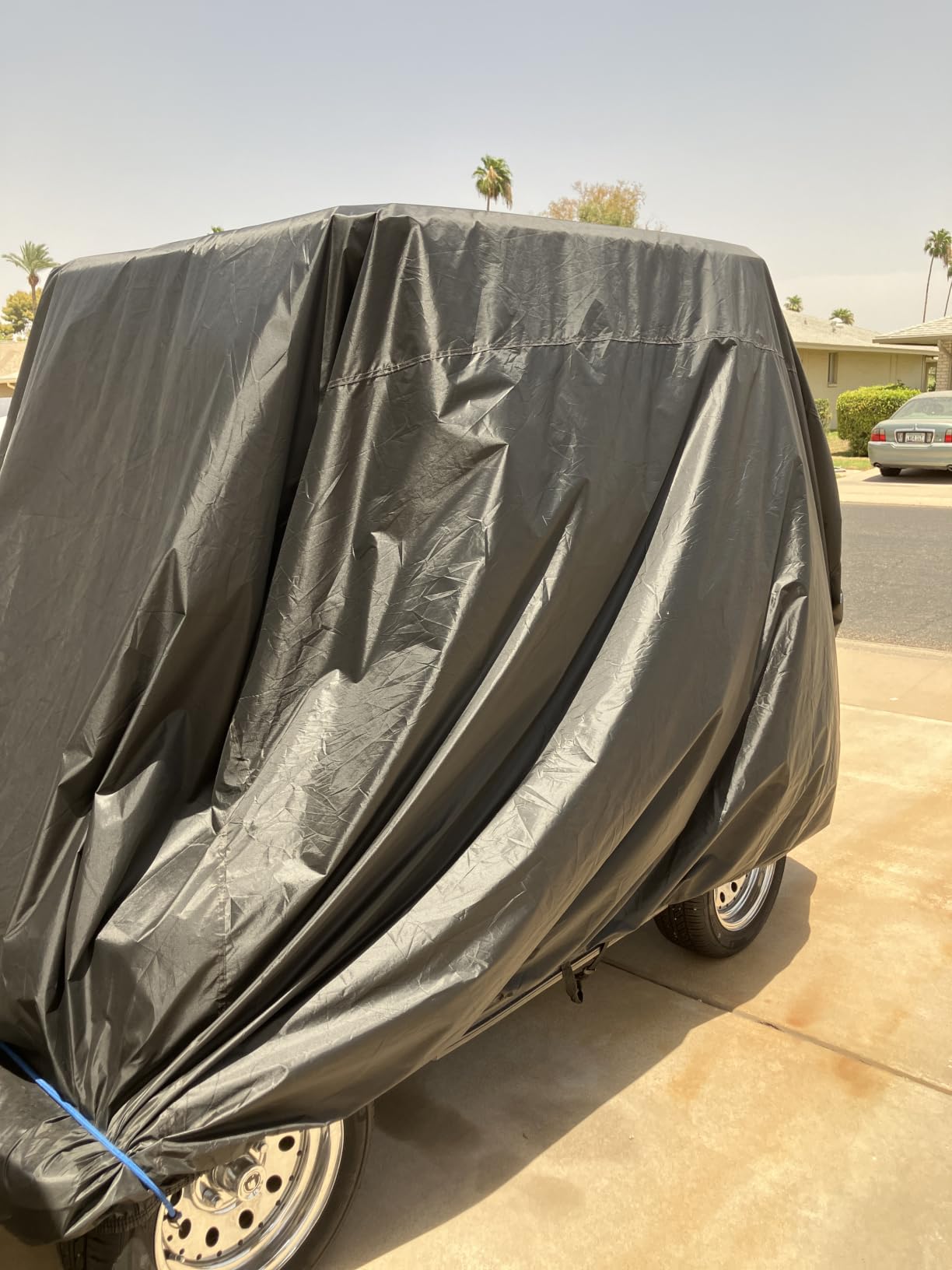 NEVERLAND Golf Cart Cover 4 Passenger for Club Car EZGO Yamaha Golf Carts - Heavy Duty 420D Durable Fabric, Waterproof Rear Zipper, Windproof Strap customer photo 2