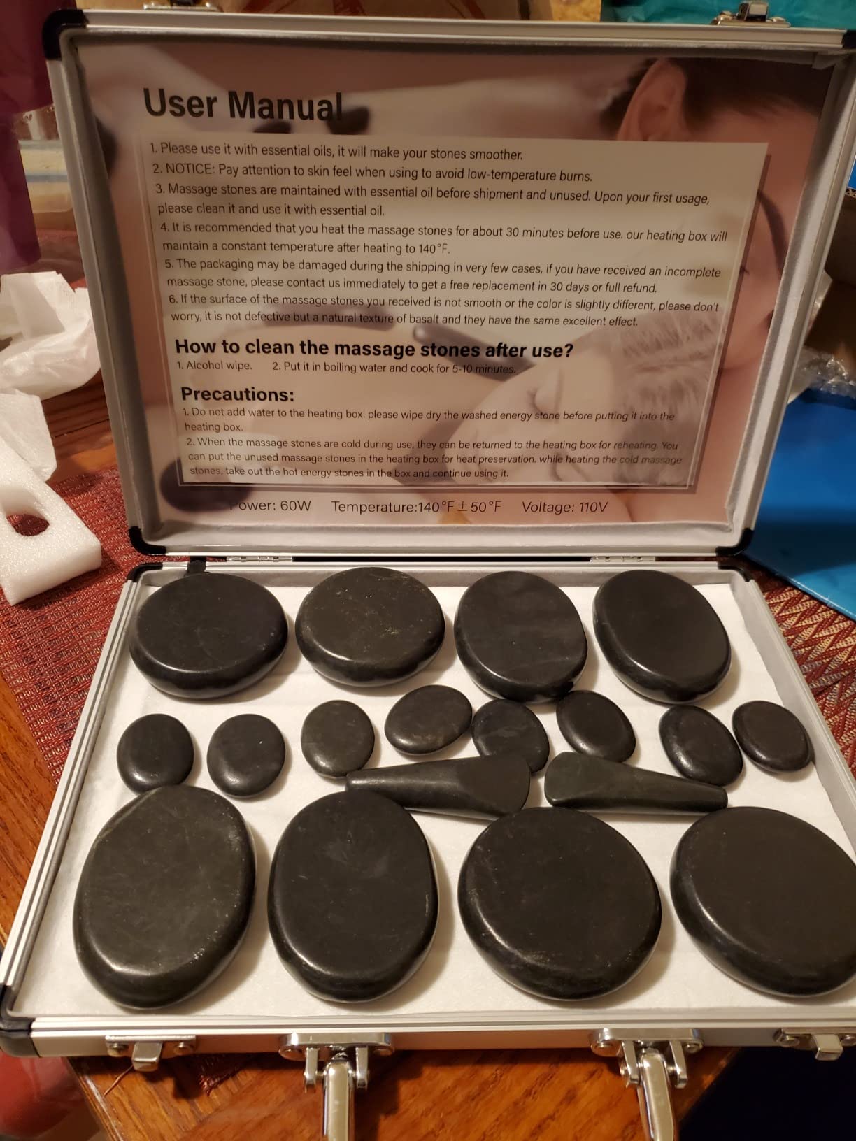 Hot Stones Massage Set, 18 Pcs Basalt Hot Stones with Heater Kit, Massage Stones for Professional or Home spa, Relaxing, Healing, Pain Relief customer photo 1